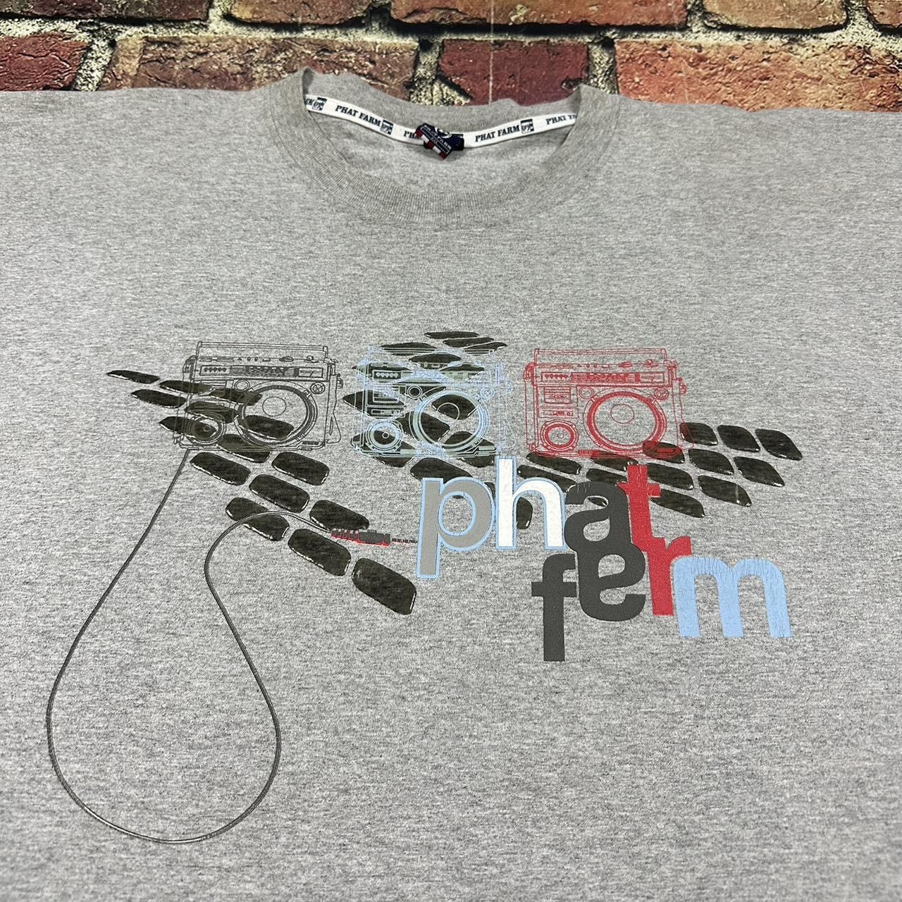 Vintage Y2K Vintage Phat Farm T Shirt Hip Hop BoomBox Cyber Grunge Size US XXL / EU 58 / 5 - 2 Thumbnail