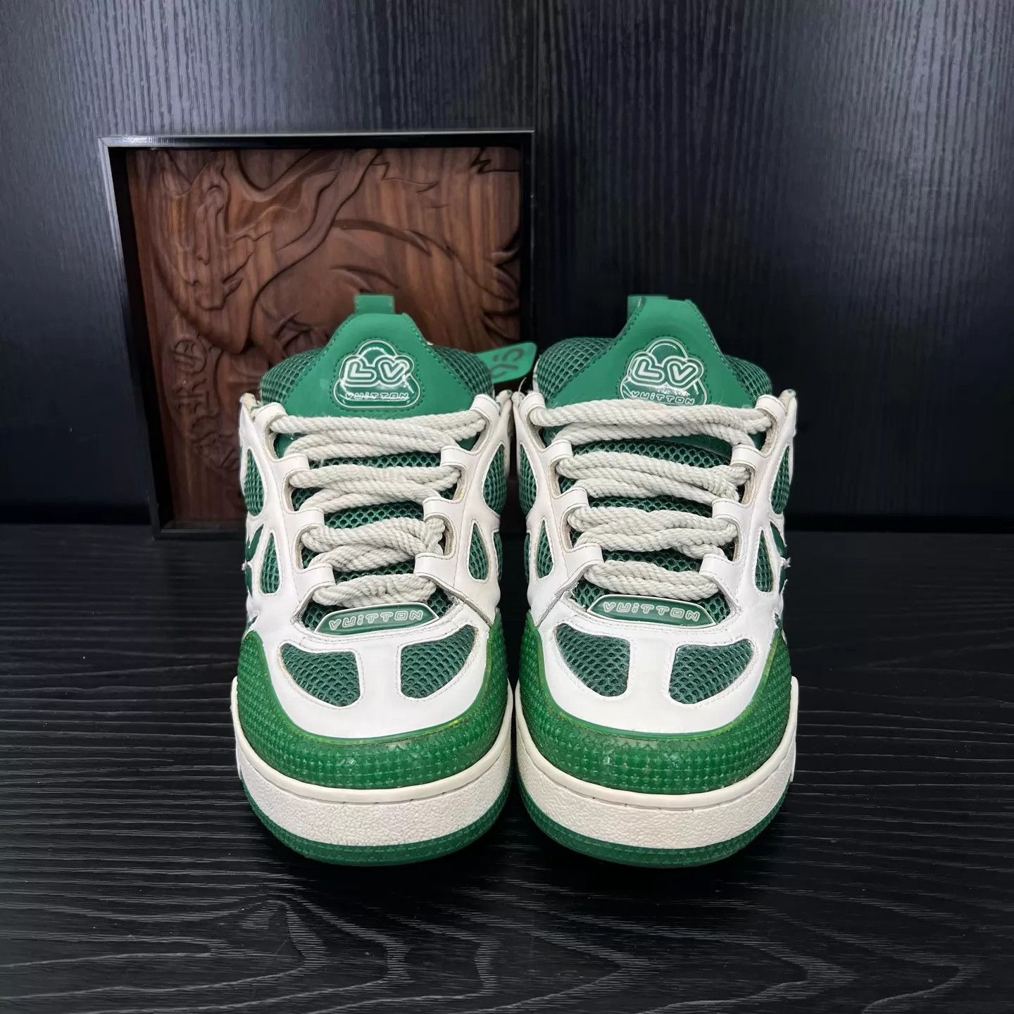 Louis Vuitton LV Skate White Green 6.5/40.5 Near New Minor Toe Repair Size US 7.5 / EU 40-41 - 2 Thumbnail