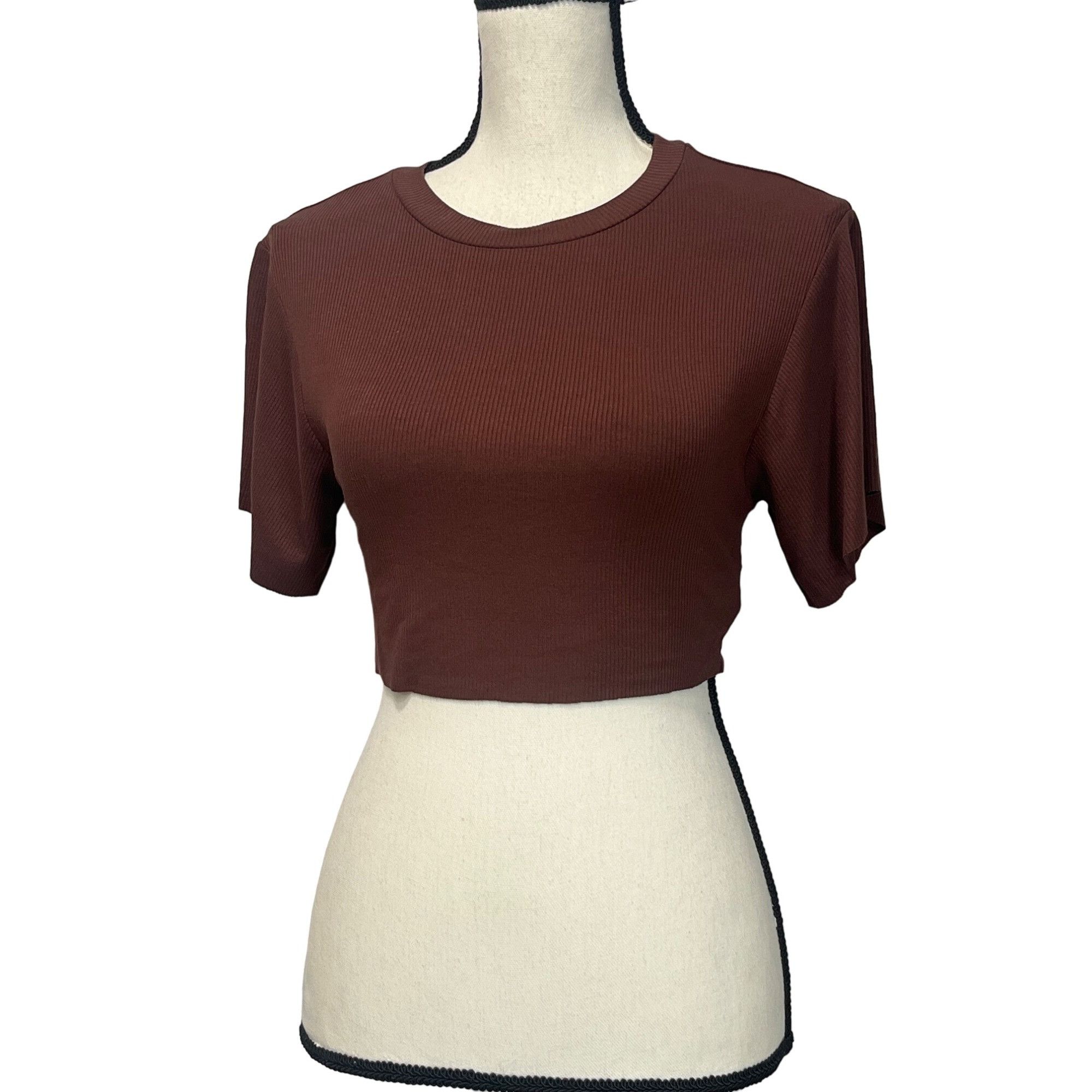 Other Naked Wardrobe Crop T-shirt In Chocolate, Sz. S Size S / US 4 / IT 40 - 10 Thumbnail