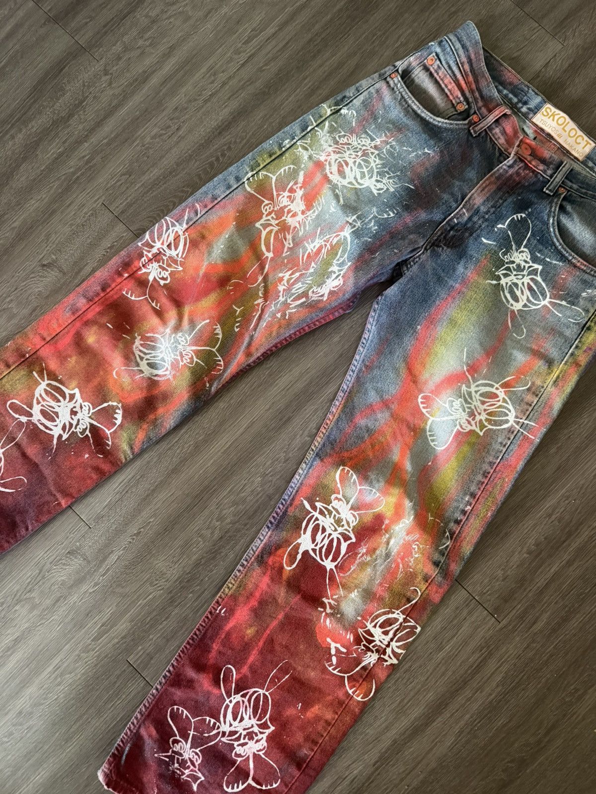 Skoloct Skoloct hand painted denim Size US 31 - 3 Thumbnail