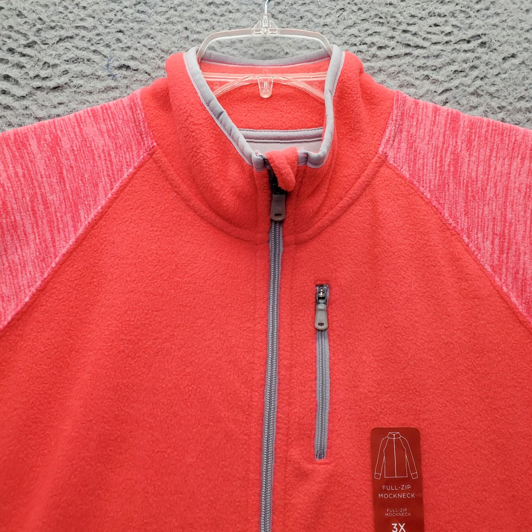 Tek Gear Tek Gear Fleece Activewear Jacket Womens 3X Pink Long Sleeve Mock Neck Full Zip Shirt Womens 3X Pink Size XXL / US 16-18 / IT 52-54 - 7 Thumbnail
