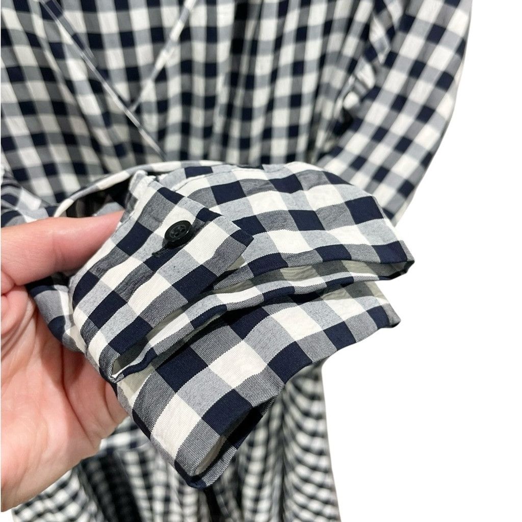 Maje Maje Raprita Navy Gingham Tie Belt Midi Wrap Dress Size 3/L Size L / US 10 / IT 46 - 9 Thumbnail
