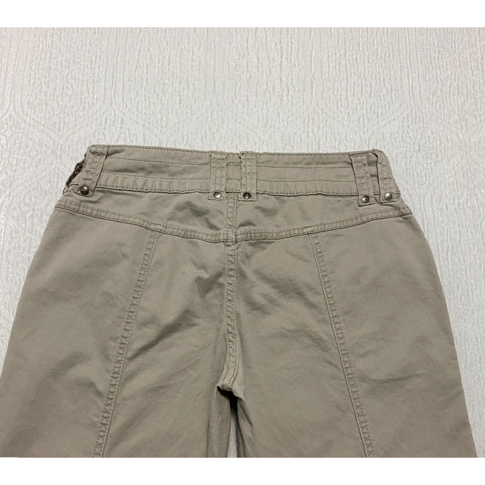 Vintage No Boundaries Women's Pants Juniors Size 9 Beige Wide Leg Stretch Size 28" / US 6 / IT 42 - 3 Thumbnail