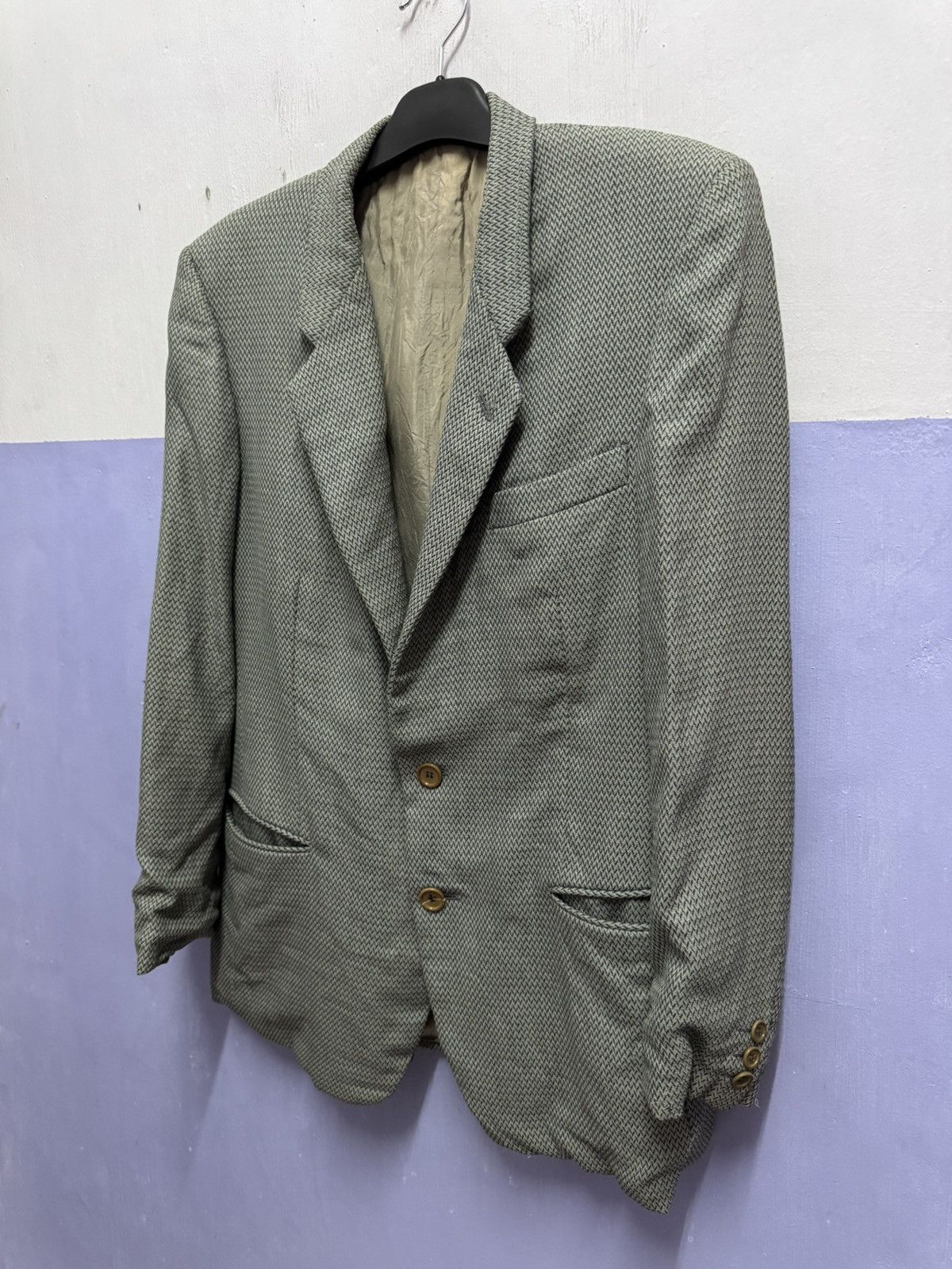Giorgio Armani Vintage Giorgio Armani Waze Design Blazer Size US M / EU 48-50 / 2 - 4 Thumbnail