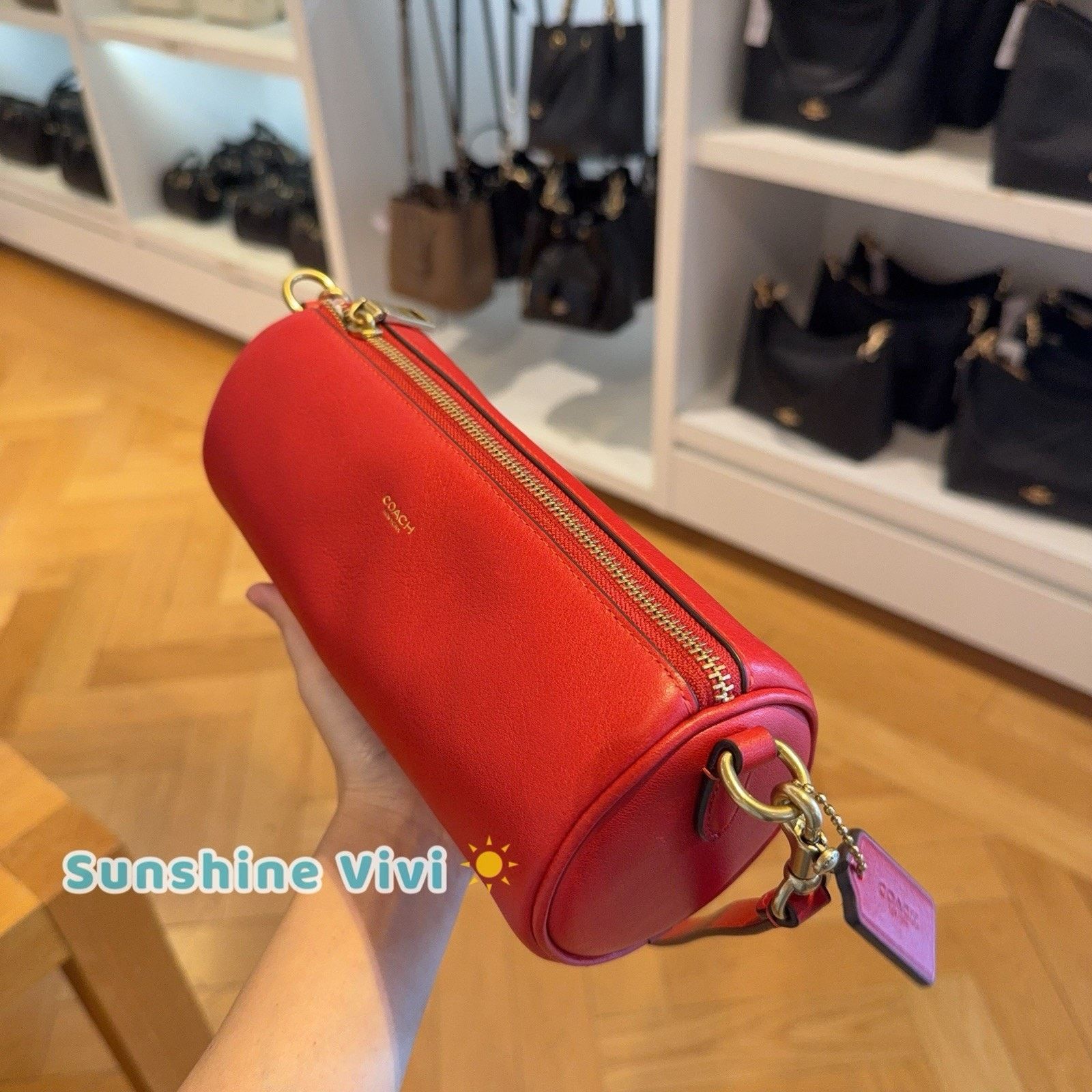 Coach NWT Coach Small Barrel Bag Handbag CDY80 B4/SCARLET Size ONE SIZE - 2 Thumbnail