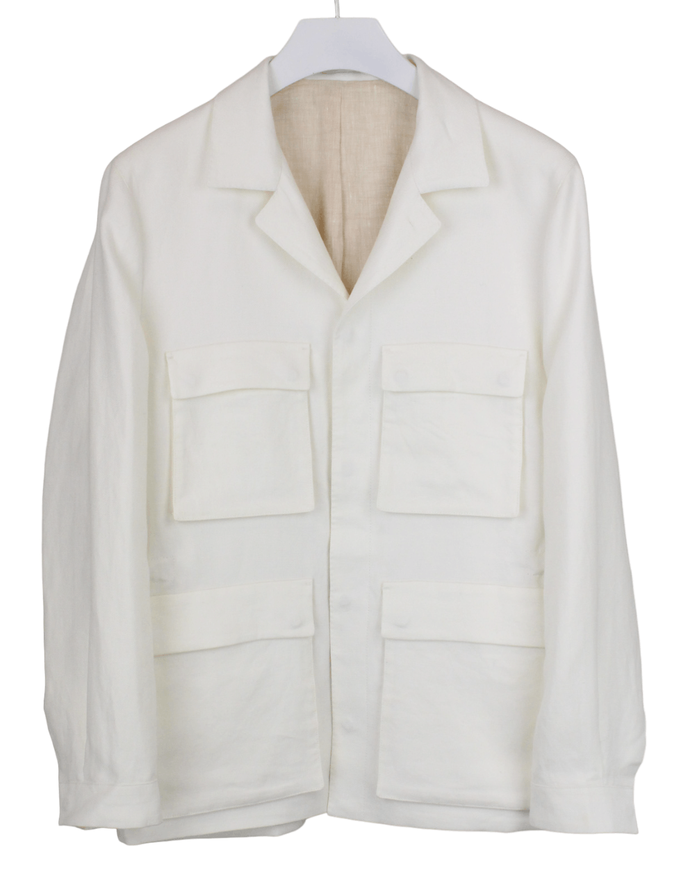 image of Suitsupply Vasto Jacket Men's Uk 38 Linen Drawstring Waist in White (Size Medium)