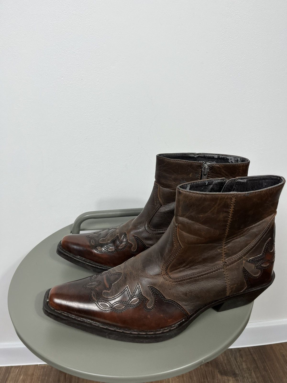 Other Vintage Western Faux Leather Ankle Boots Brown EU 42 Size US 9 / EU 42 - 8 Thumbnail
