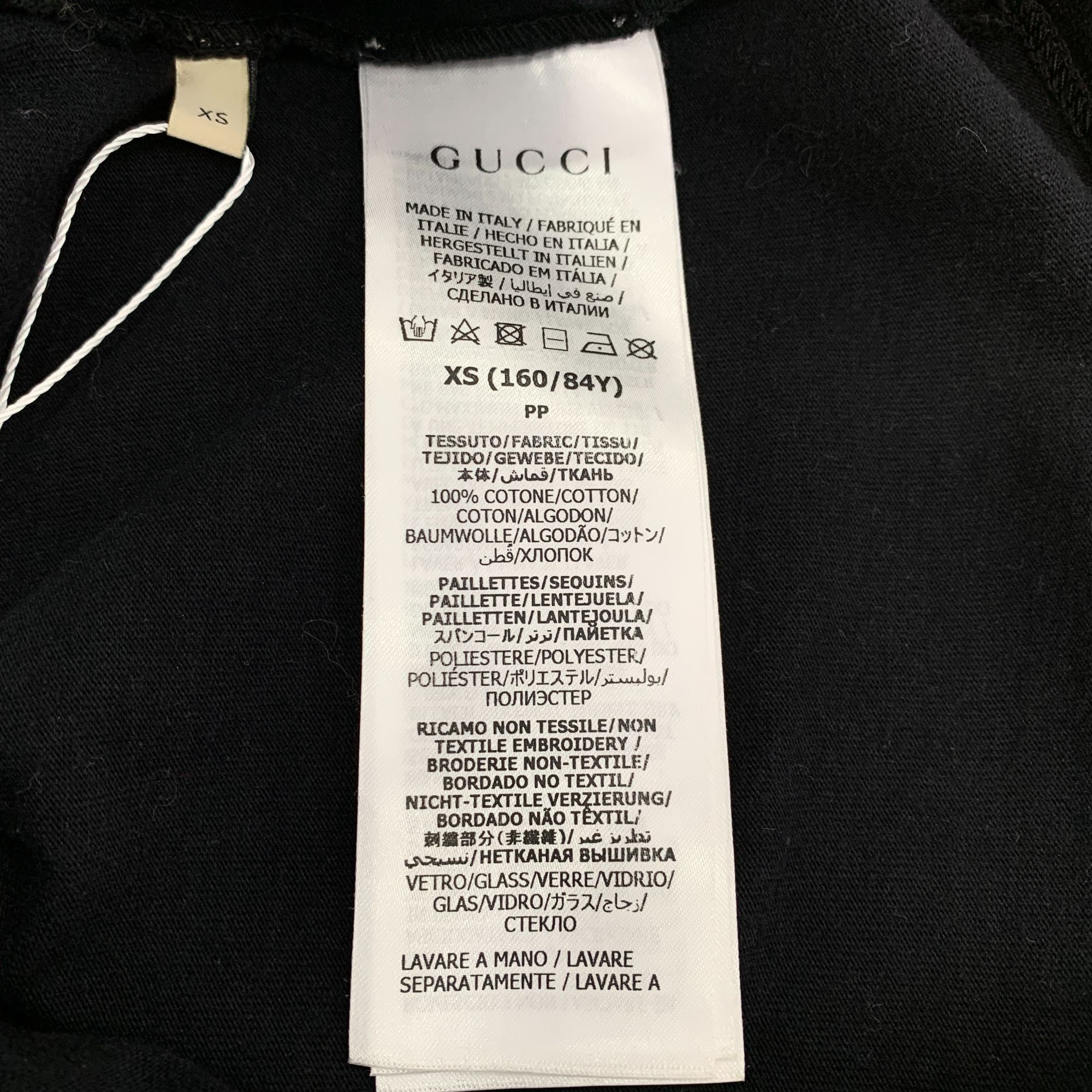 Gucci Gucci Black Patterned Print Cotton T-Shirt (Size XS) Size XS / US 0-2 / IT 36-38 - 3 Thumbnail