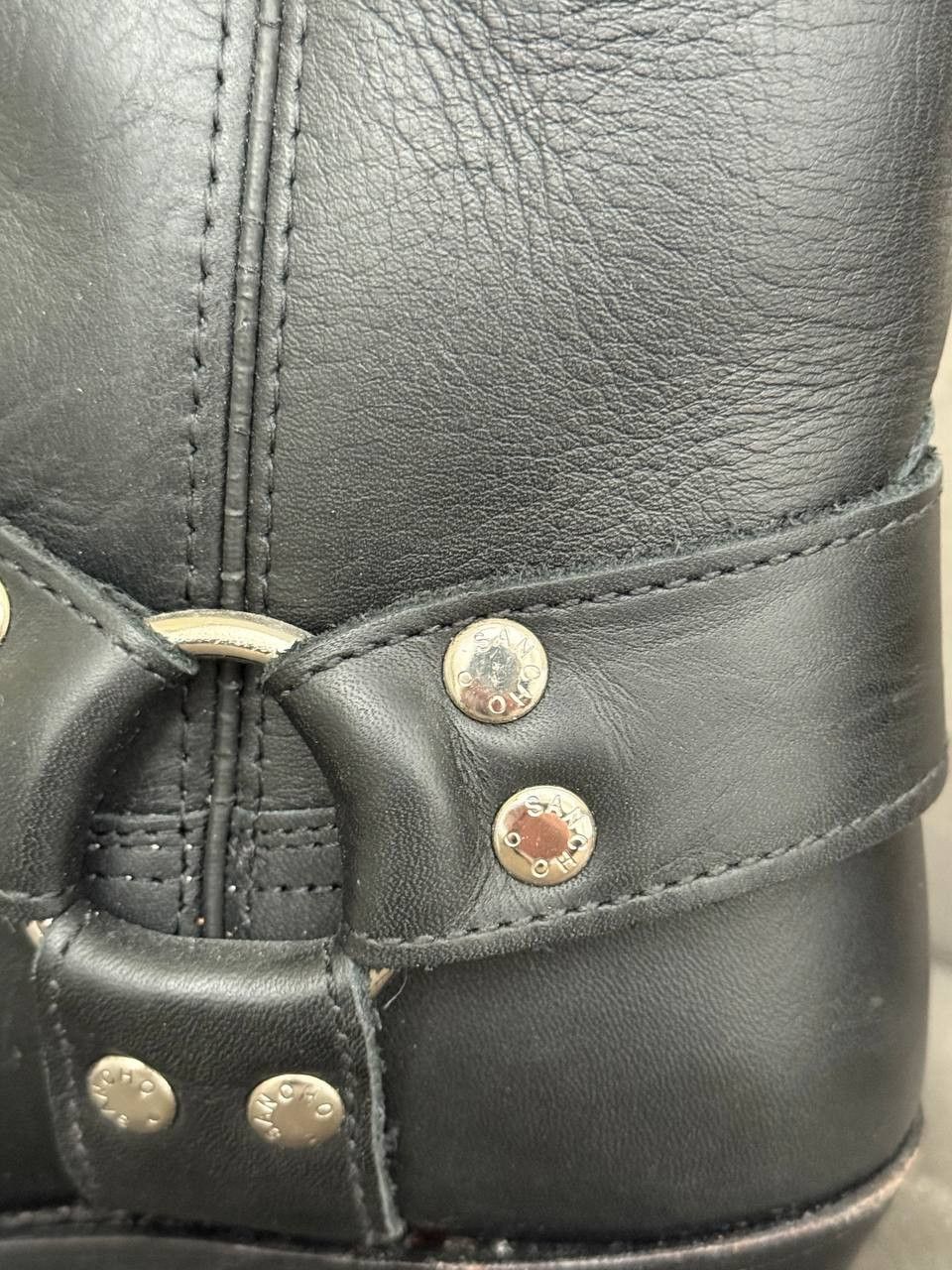 Sancho Boots Sancho Biker Cowboy shortened Black Leather Womens Boots Size US 7 / IT 37 - 4 Thumbnail