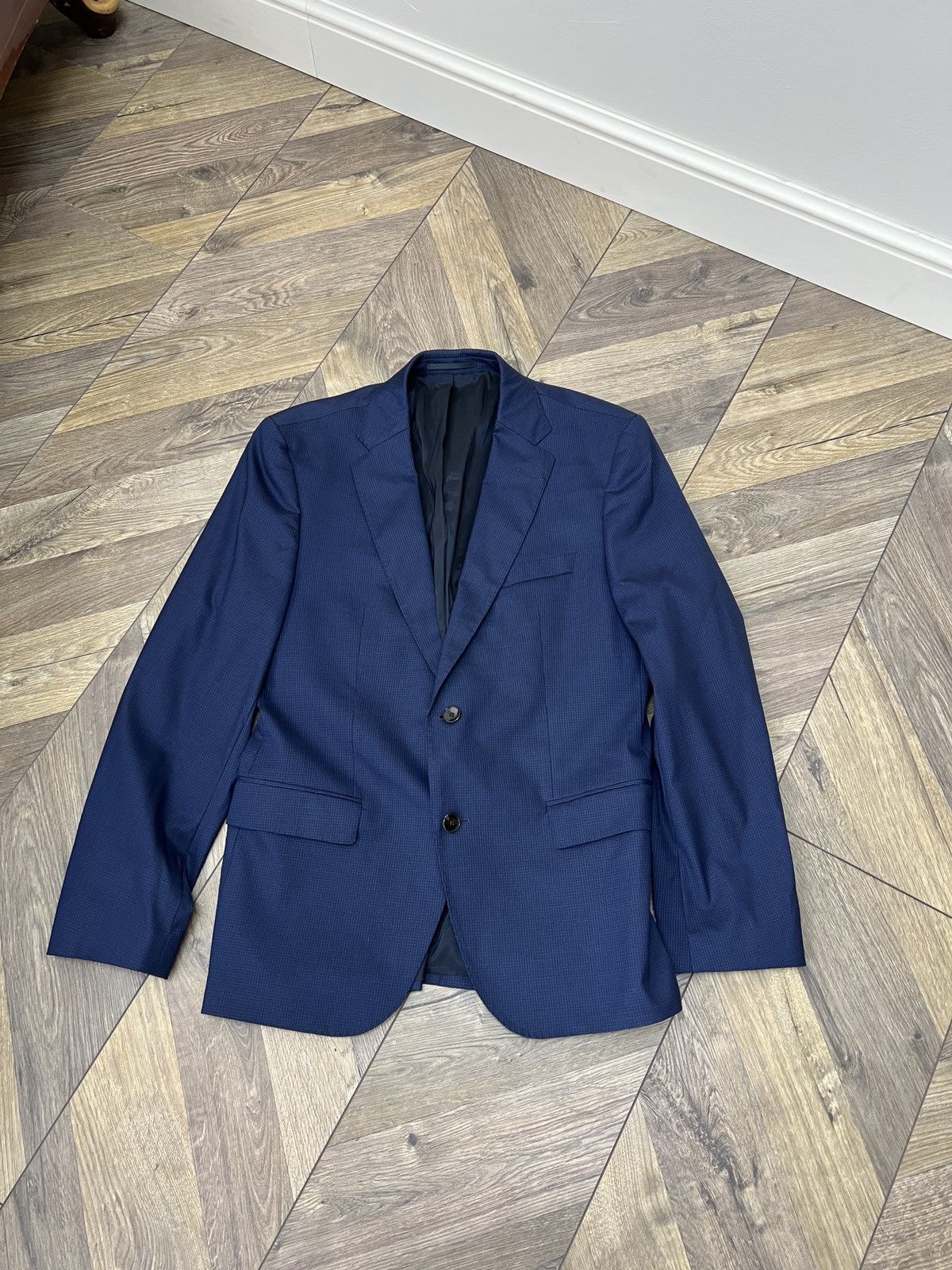 Designer × Hugo Boss × Vintage Vintage Hugo Boss Fabric Made by Loro Piana Blazer Size US L / EU 52-54 / 3 - 3 Thumbnail