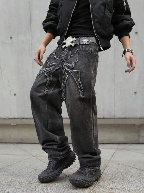Japanese Brand × Vintage Baggy Spider DIstressed Jeans Street Size US 32 / EU 48 - 1 Thumbnail