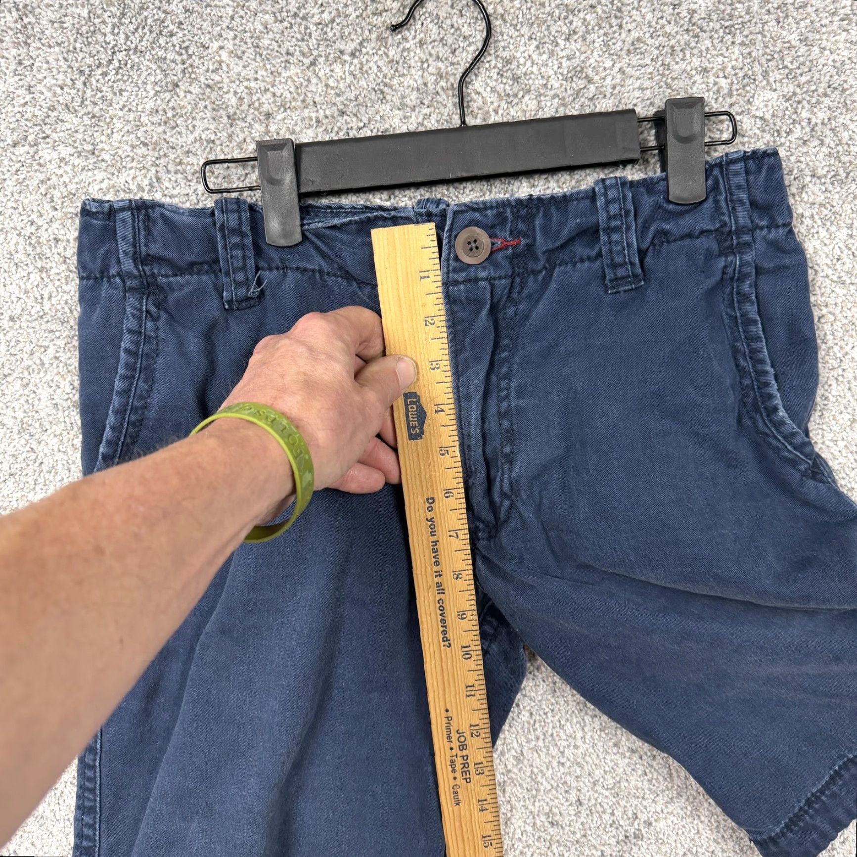 Aeropostale Aeropostale Chino Shorts Mens 29 Regular Flat Front Navy Blue Canvas 10 Inseam Pocket Drawstring Casual Style Fashion Shorts Mens Size US 29 - 5 Thumbnail