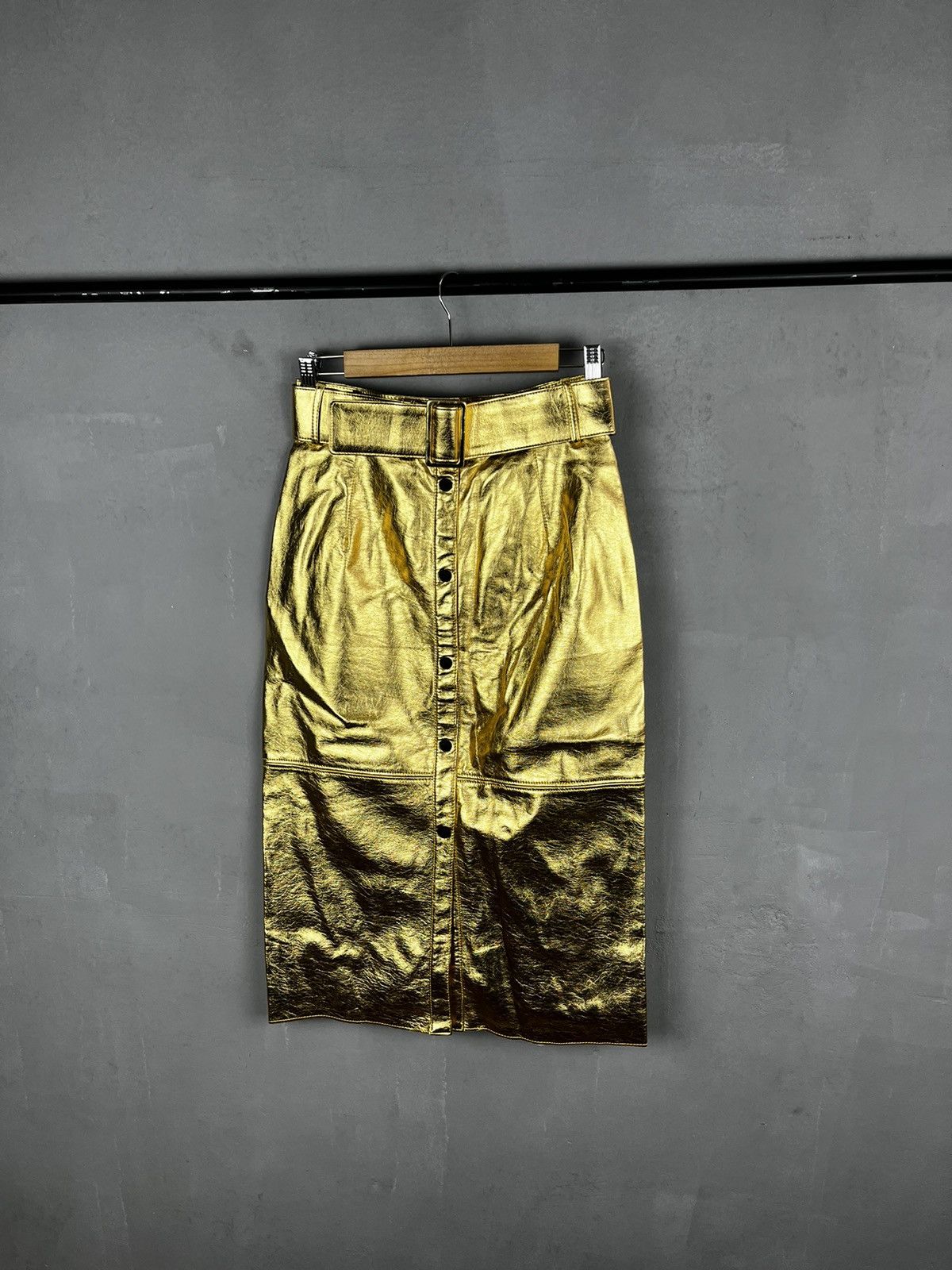 MSGM × Other MSGM Metallic Belted Midi Skirt Size 28" / US 6 / IT 42 - 2 Thumbnail