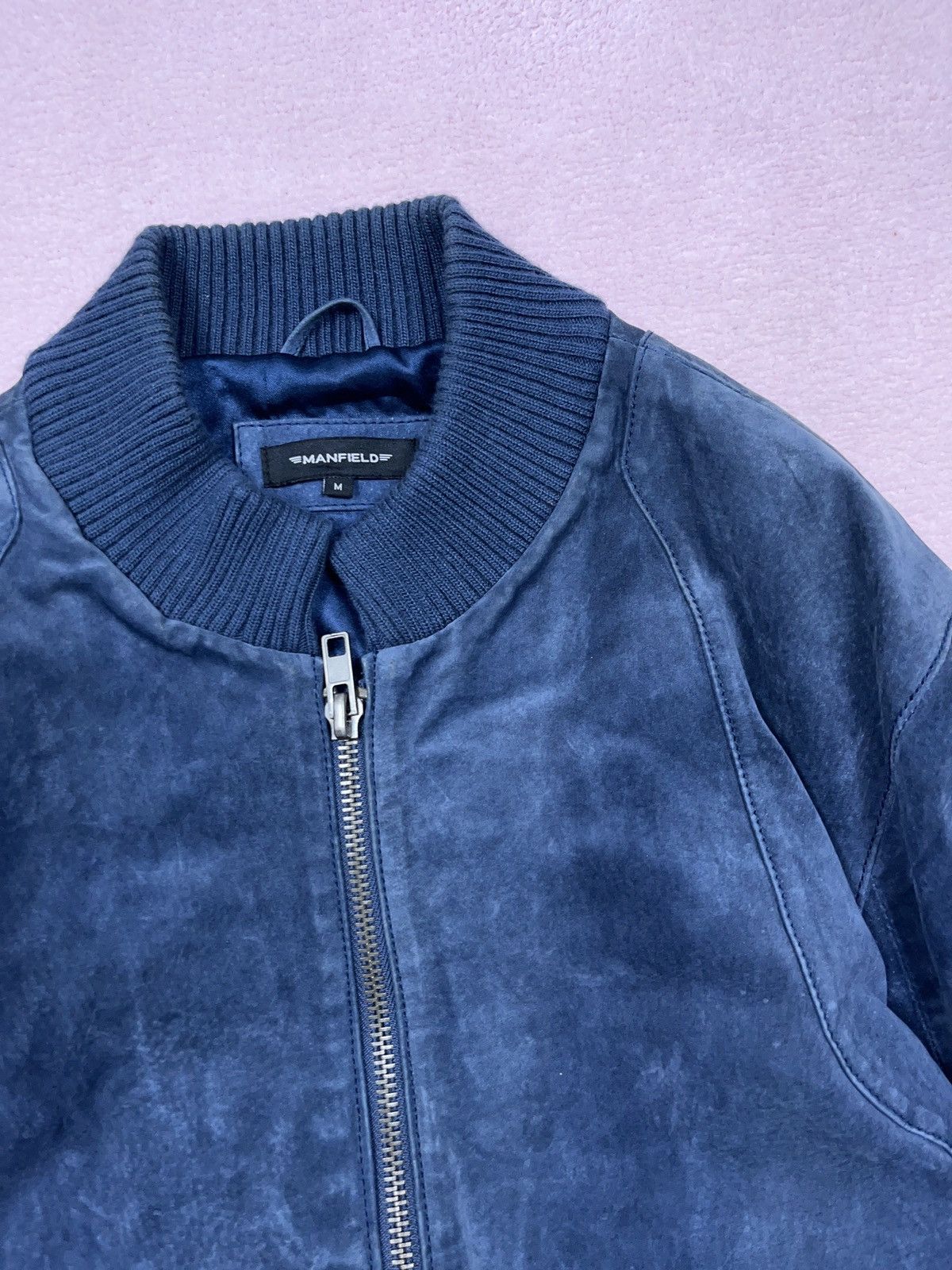 Other ➕ vintage suede ocean blue bomber jacket faded leather jackt Size US M / EU 48-50 / 2 - 3 Thumbnail