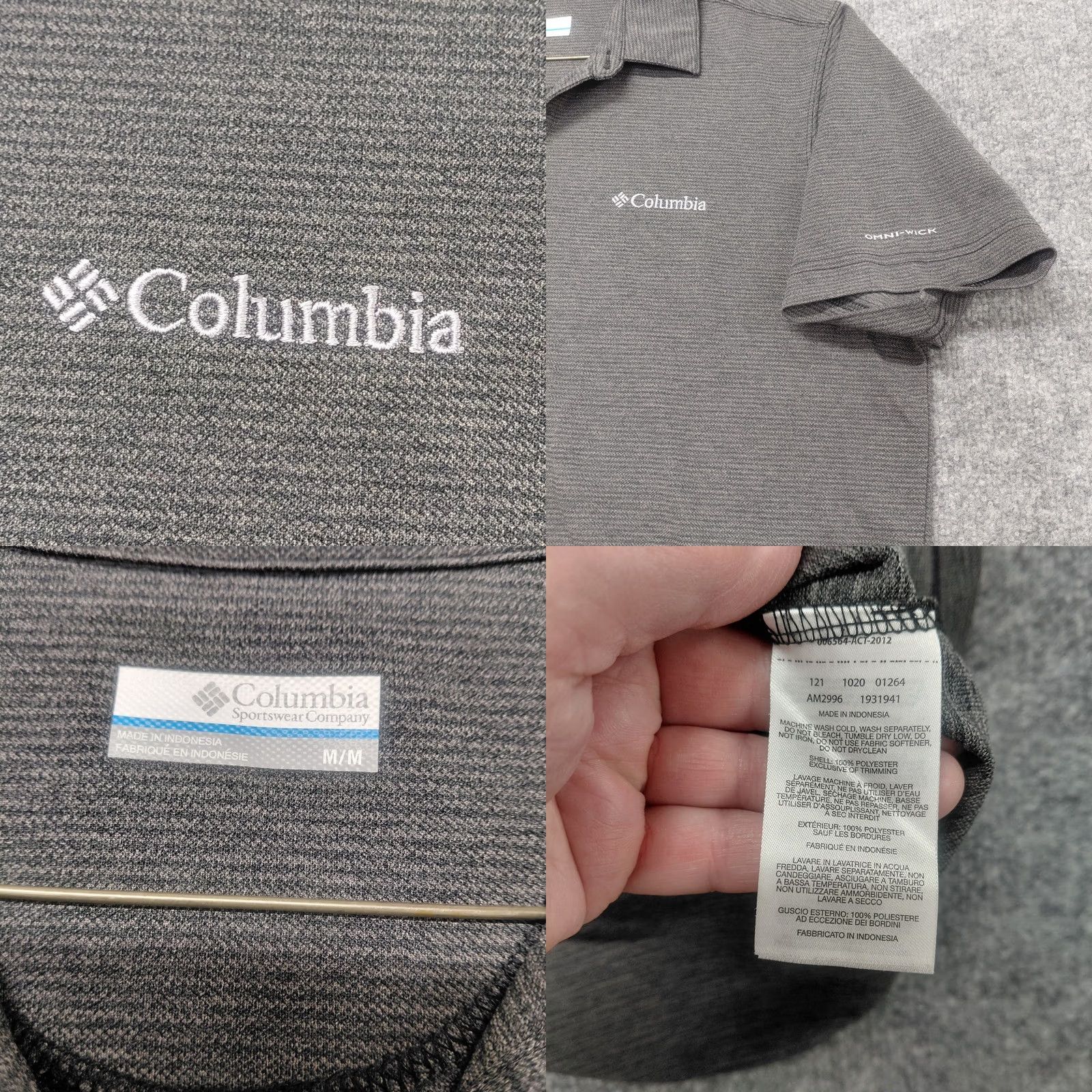 Vintage Columbia Polo Shirt Men's Medium Charcoal Short Sleeve Omni-Wick Omni Shade Hiking Fishing Outdoor Activewear Casual Shirts Size US M / EU 48-50 / 2 - 8 Thumbnail