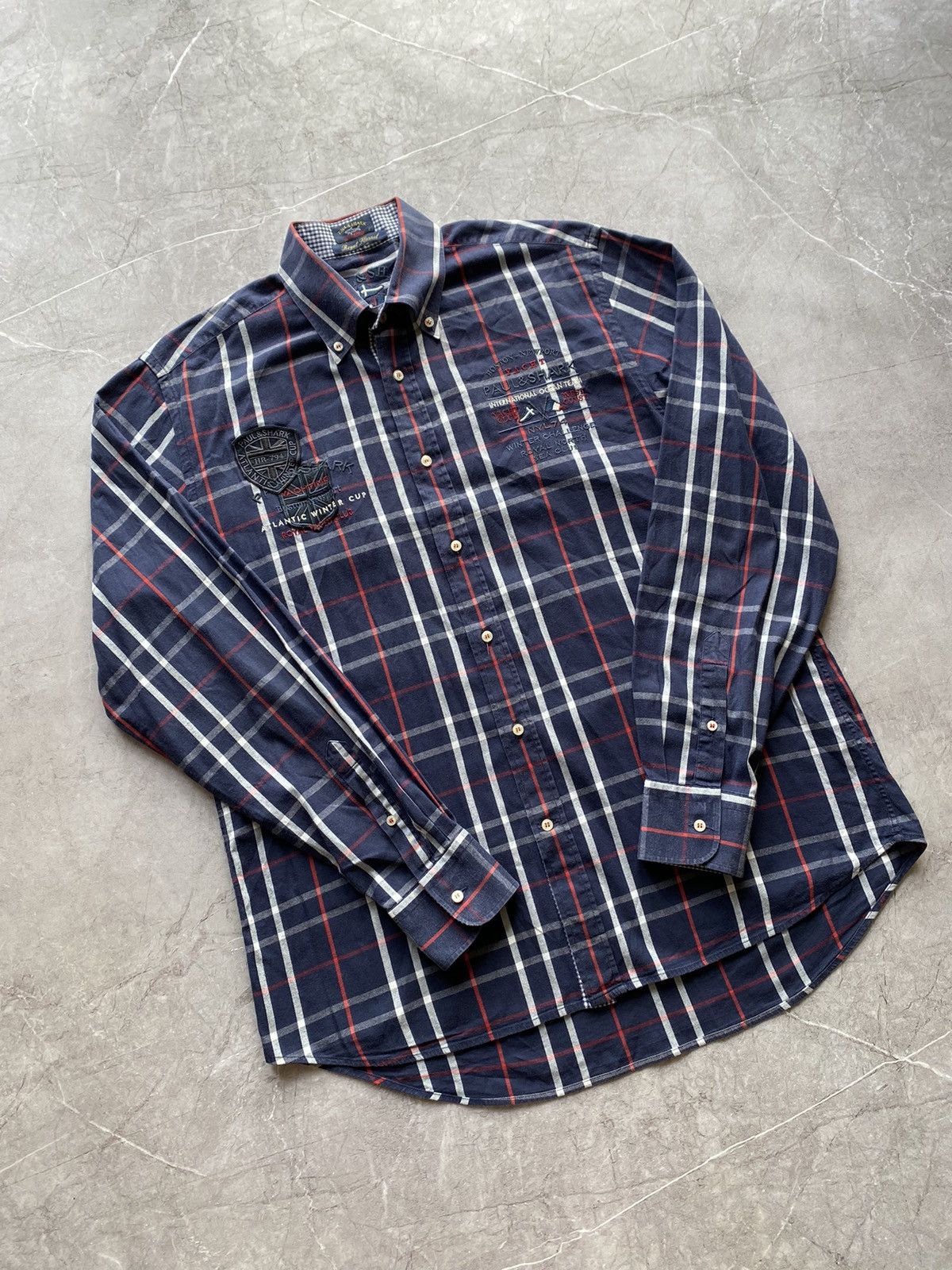 Paul & Shark Paul & Shark Yachting Royal Flannel Boston Shirt Button Up Size US L / EU 52-54 / 3 - 1 Thumbnail