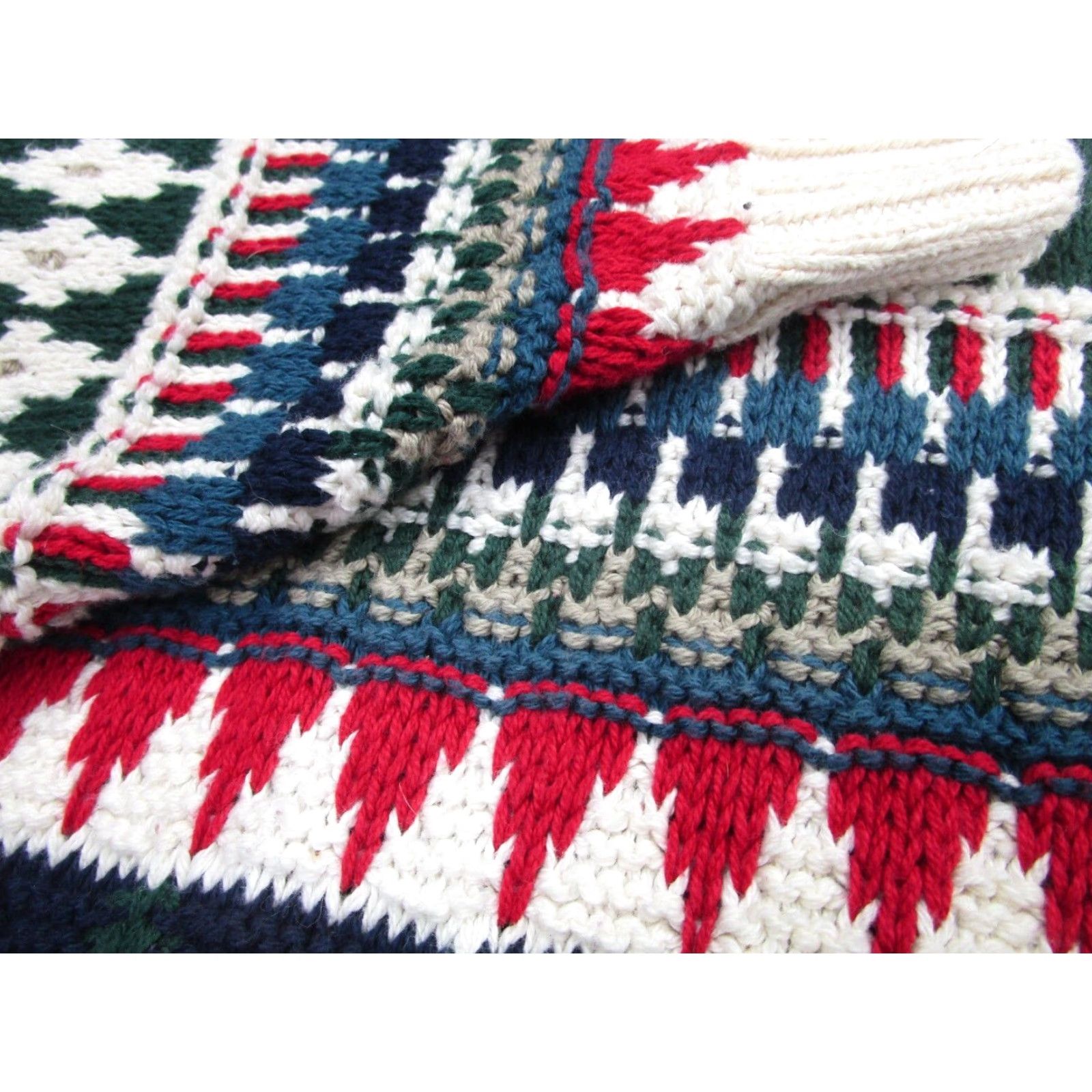 Vintage VINTAGE Old Glory Sweater Mens XL Striped Geometric 90s Grandpa y2k Cosby Fisherman Crew Neck Knits Pullover Knit Cotton Blue Regular Mens Size US XL / EU 56 / 4 - 6 Thumbnail