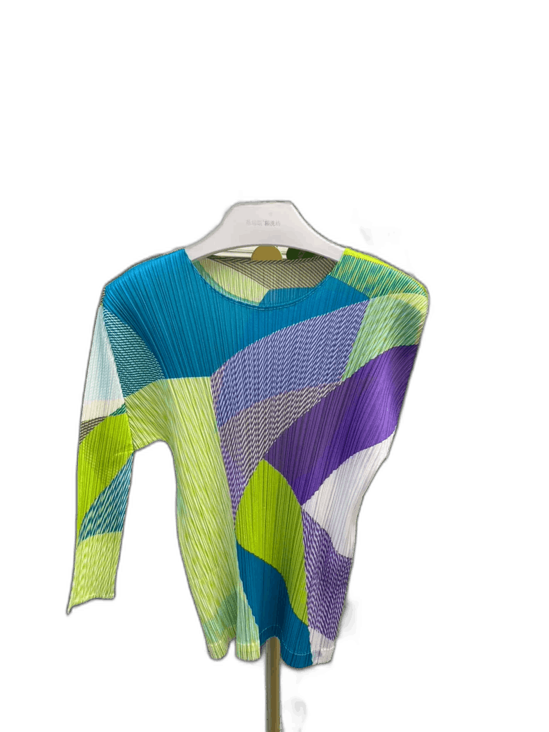 Issey Miyake Color Block 3/4 Sleeve Top Size M / US 6-8 / IT 42-44 - 1 Thumbnail