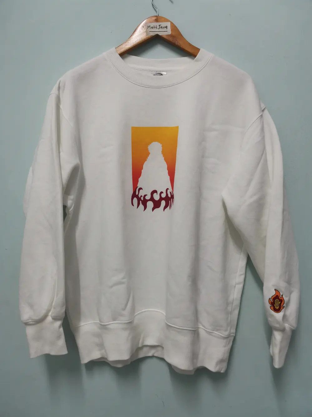 image of Anima x Cartoon Network Demon Slayer Japan Anime Manga Sweatshirt Akira Evangelion in White (Size L