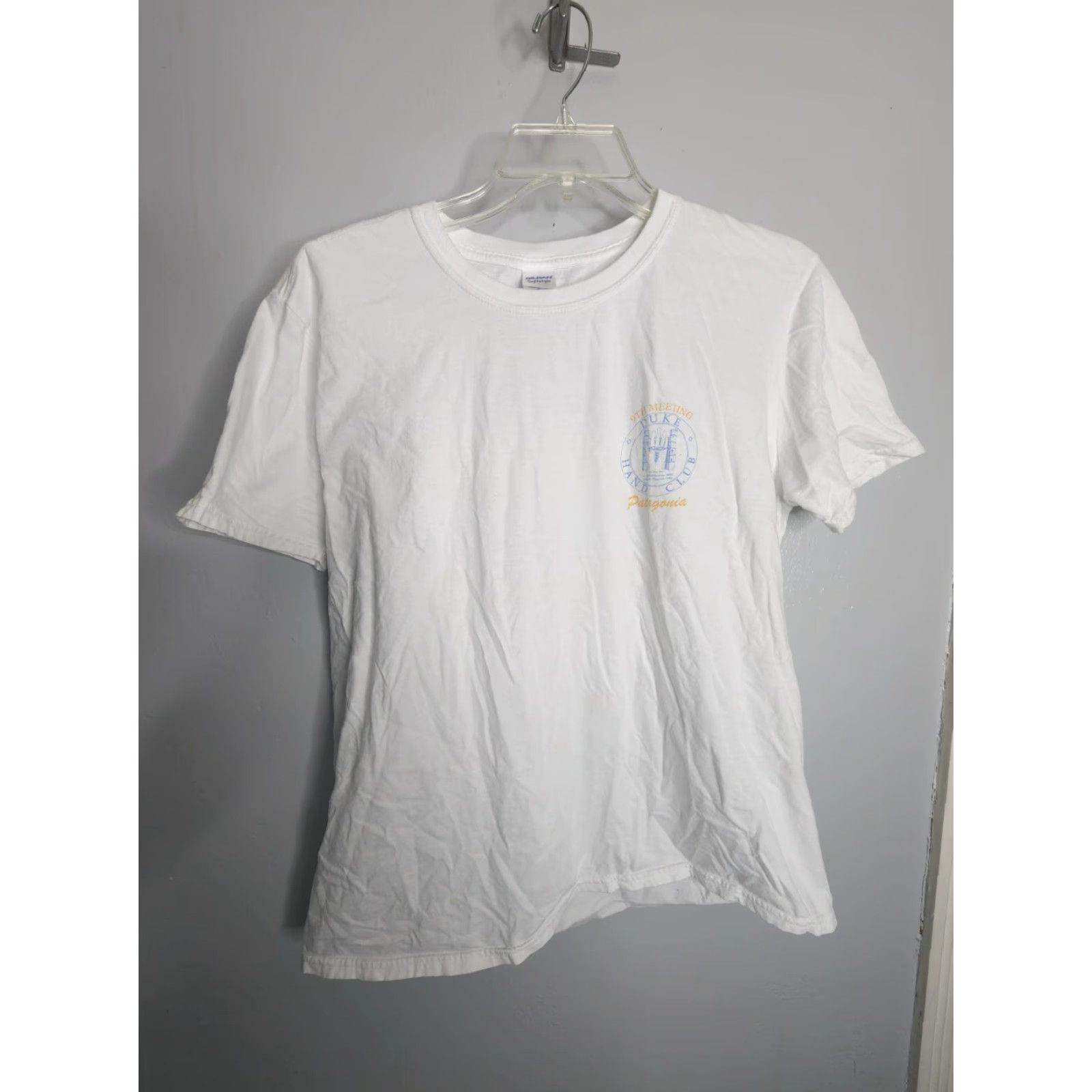Gildan Duke University Hand Club T-Shirt - Men's L White Double-Sided Collegiate Tennis 90s Size US L / EU 52-54 / 3 - 2 Thumbnail
