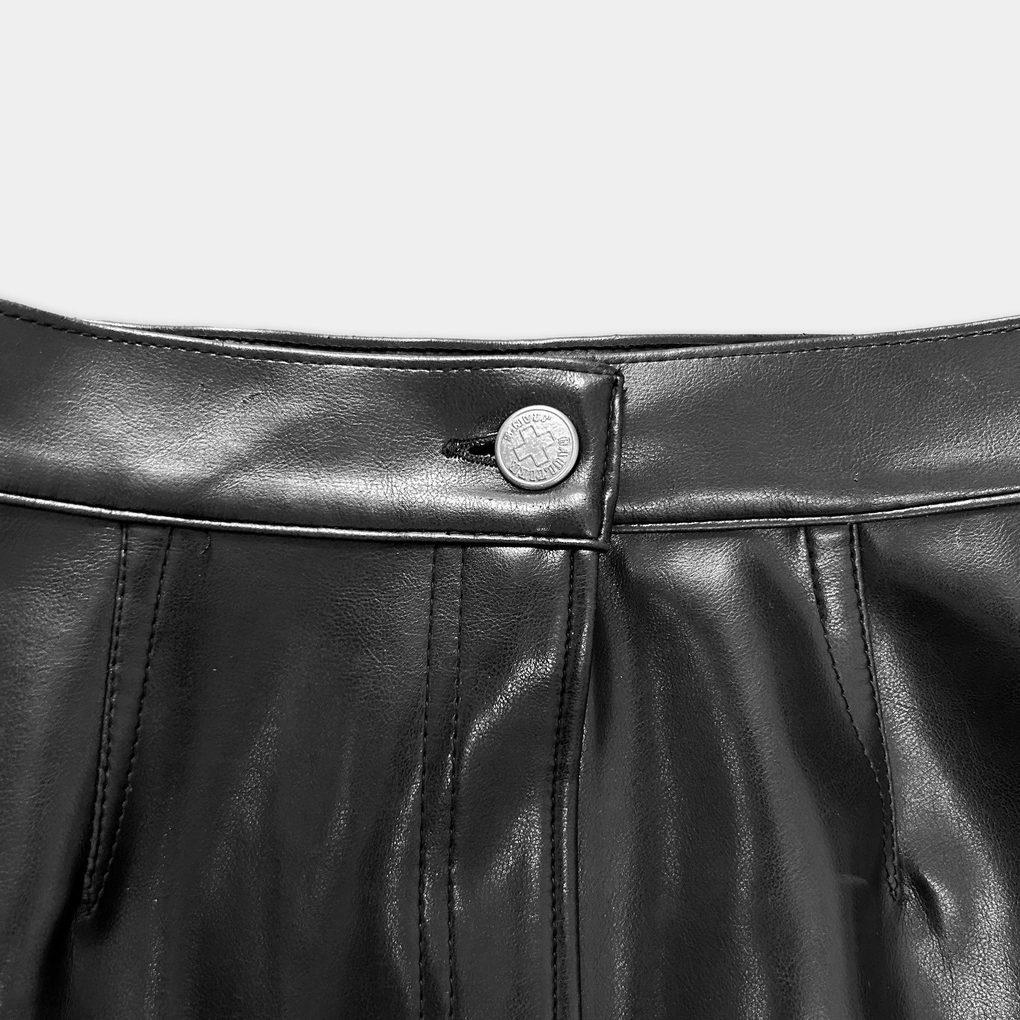 Jean Paul Gaultier Jean Paul Gaultier Black Leather Belt Skirt Size 28" / US 6 / IT 42 - 2 Thumbnail
