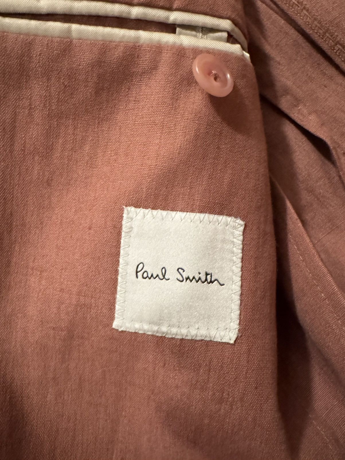 Paul Smith Paul Smith Double Breasted Pink Linen Blazer Runway Style Size 38L - 10 Thumbnail