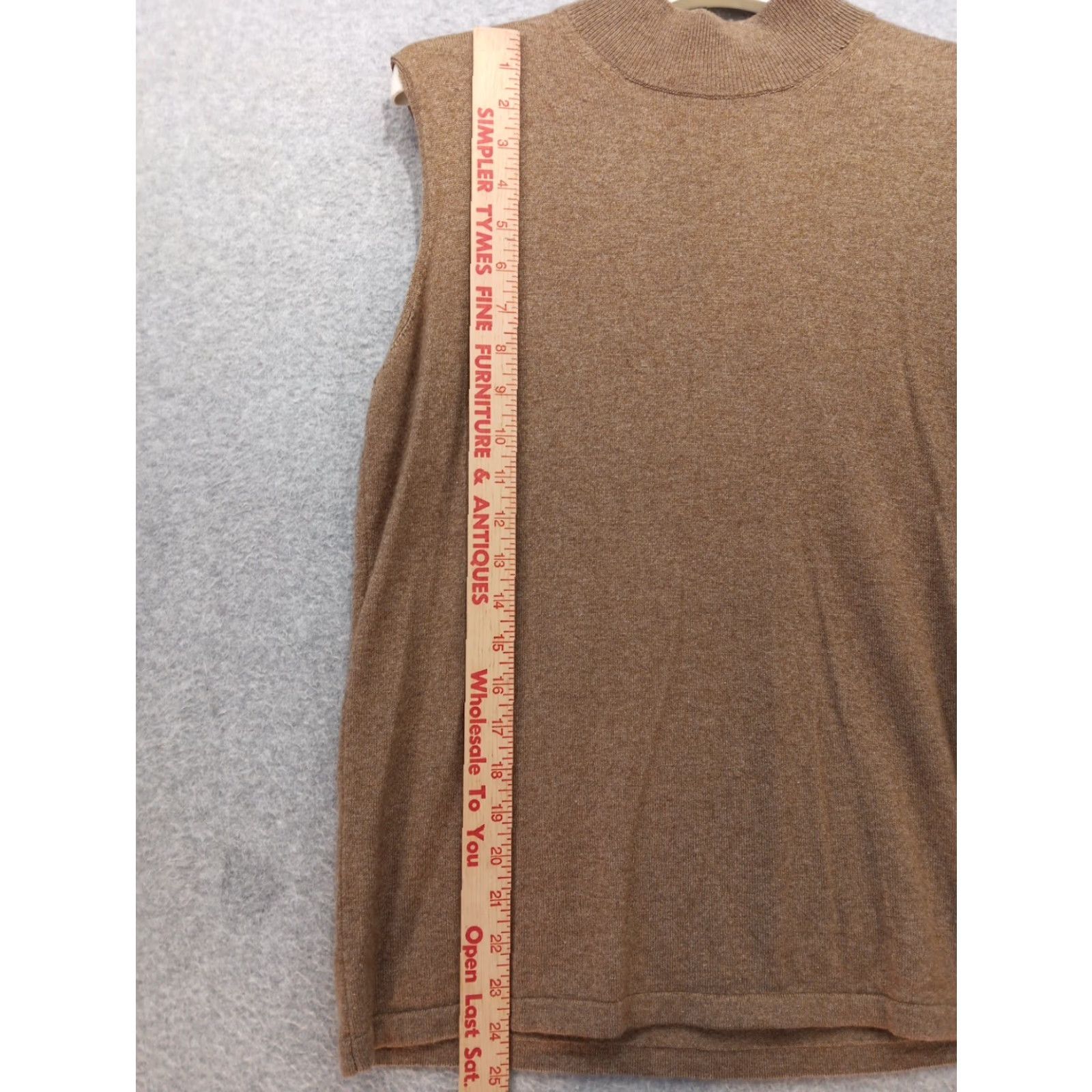 Escada VINTAGE Escada Blouse 42 Brown Sleeveless Silk Wool Cashmere Dressy Elegant Mock Neck Pullover Women 90s Bohemian City Classic Designer Size M / US 6-8 / IT 42-44 - 3 Thumbnail
