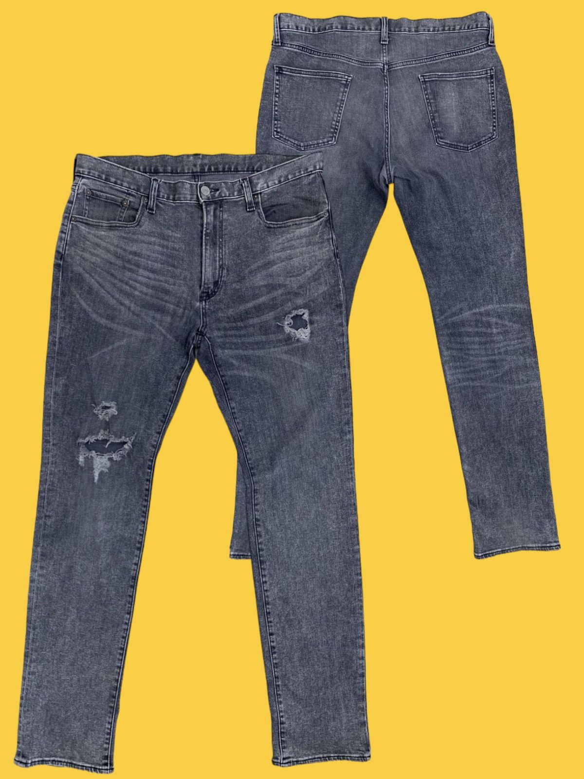 Jean Distressed Denim Black Jeans Size US 34 / EU 50 - 1 Thumbnail