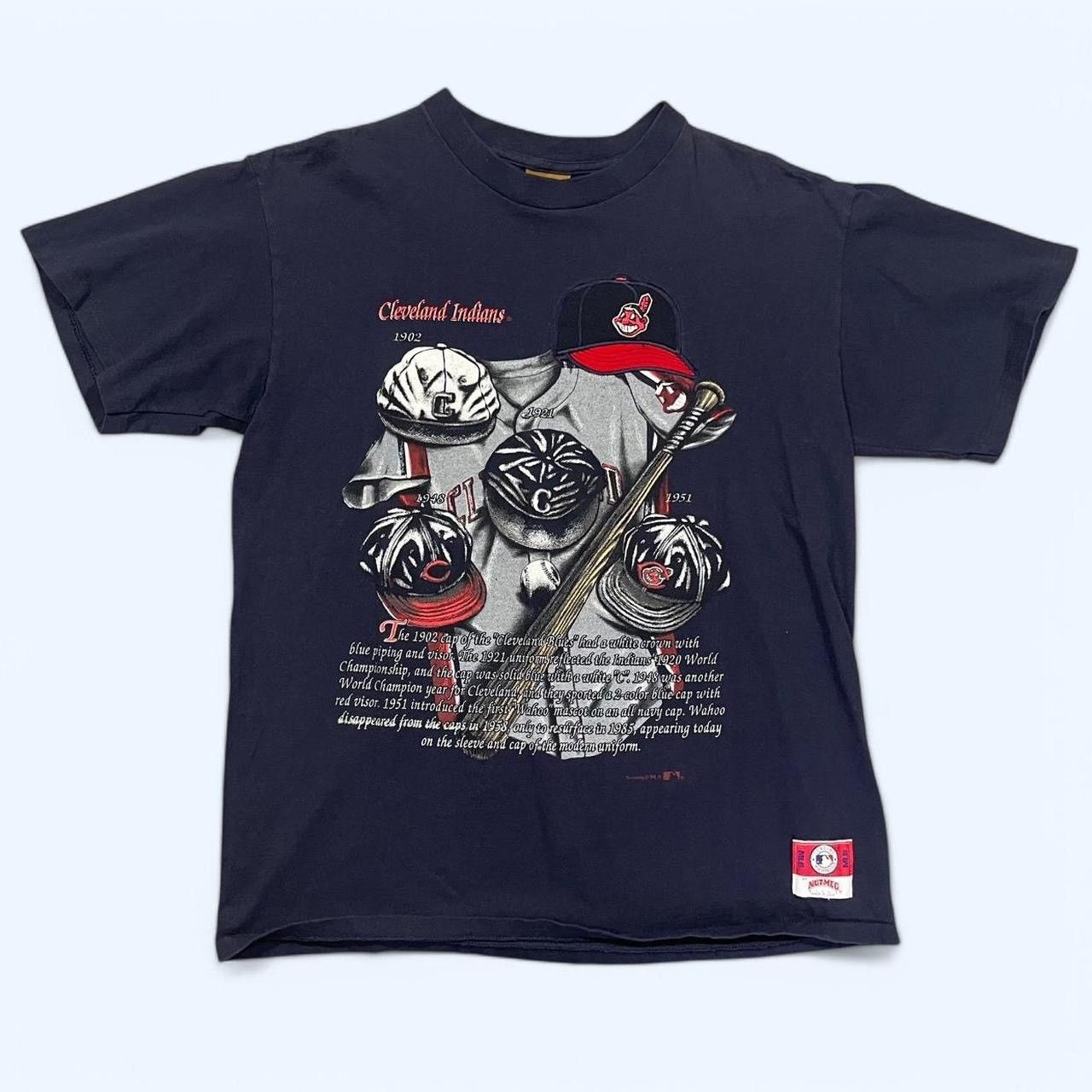 MLB × Nutmeg × Vintage Vintage 90’s Cleveland Indians Nutmeg History T-Shirt Size US L / EU 52-54 / 3 - 1 Thumbnail