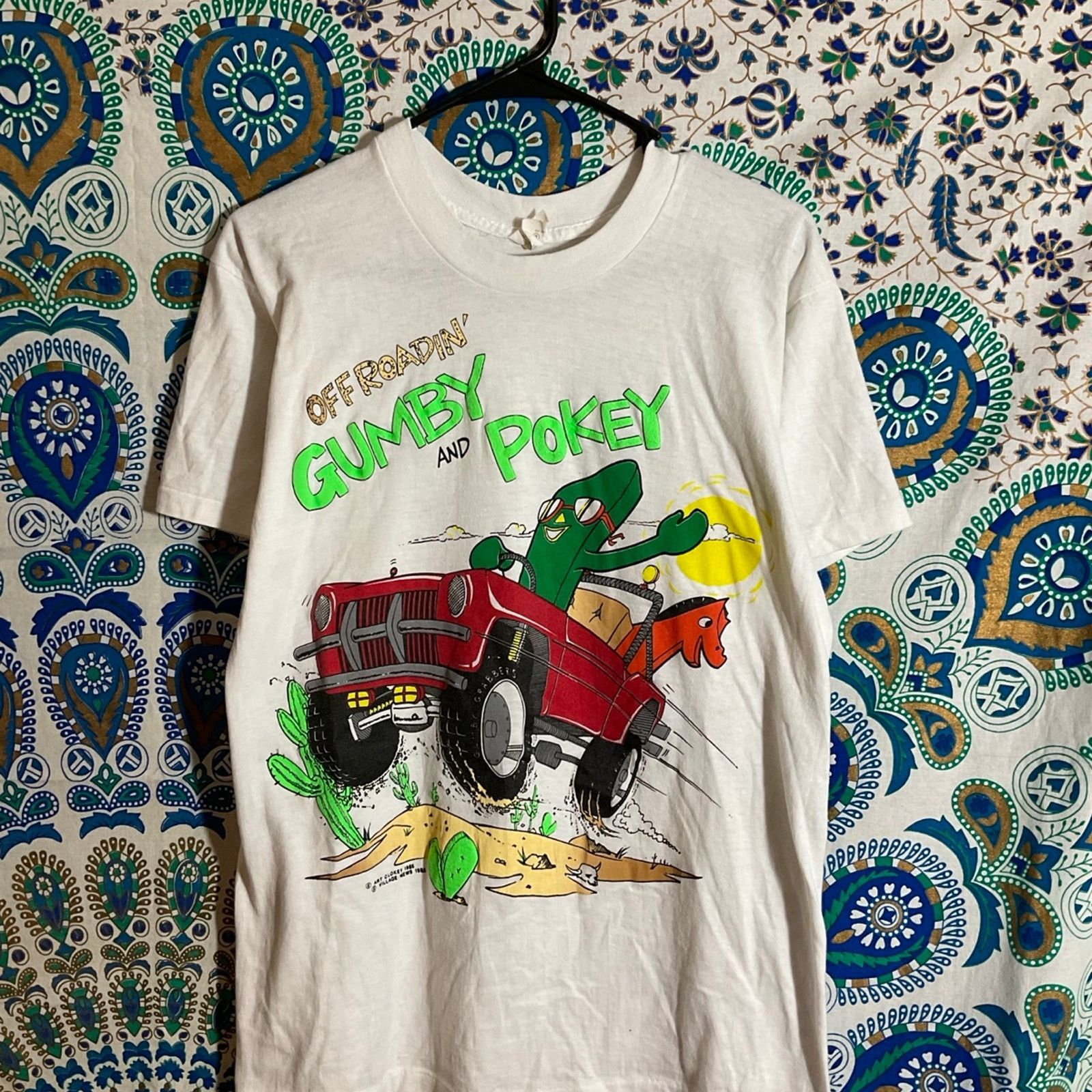 Gildan Vintage 1985 Gumby And Pokey Off Roadin Shirt Size US L / EU 52-54 / 3 - 8 Thumbnail