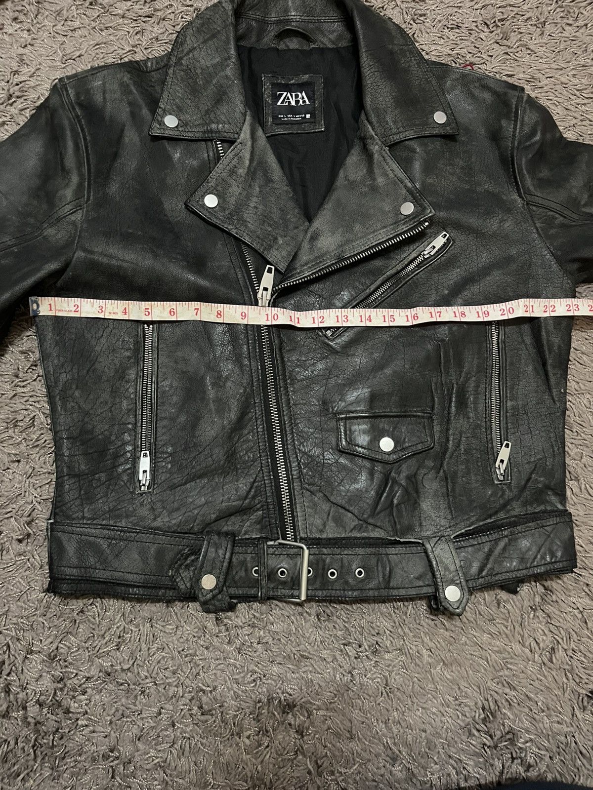 Zara Vintage 2000s buffalo leather double collar #H1 Size US L / EU 52-54 / 3 - 13 Thumbnail