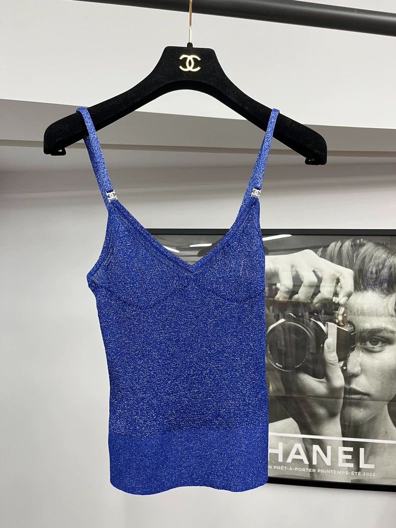 Chanel Chanel 22A blue sequin bottom suspender vest Size XS / US 0-2 / IT 36-38 - 1 Thumbnail