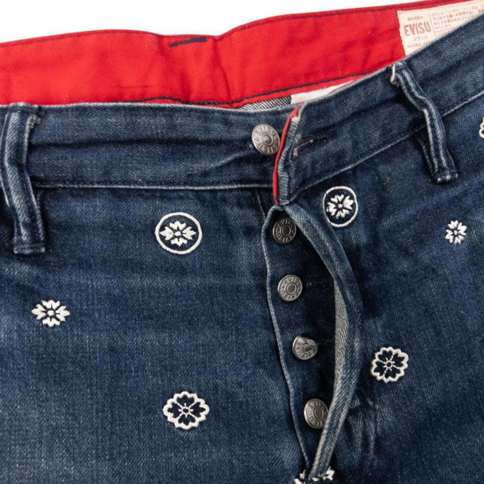 Evisu Vintage Evisu Monogram Kamon Japanese Denim Jeans Size W33 Size US 33 - 5 Thumbnail