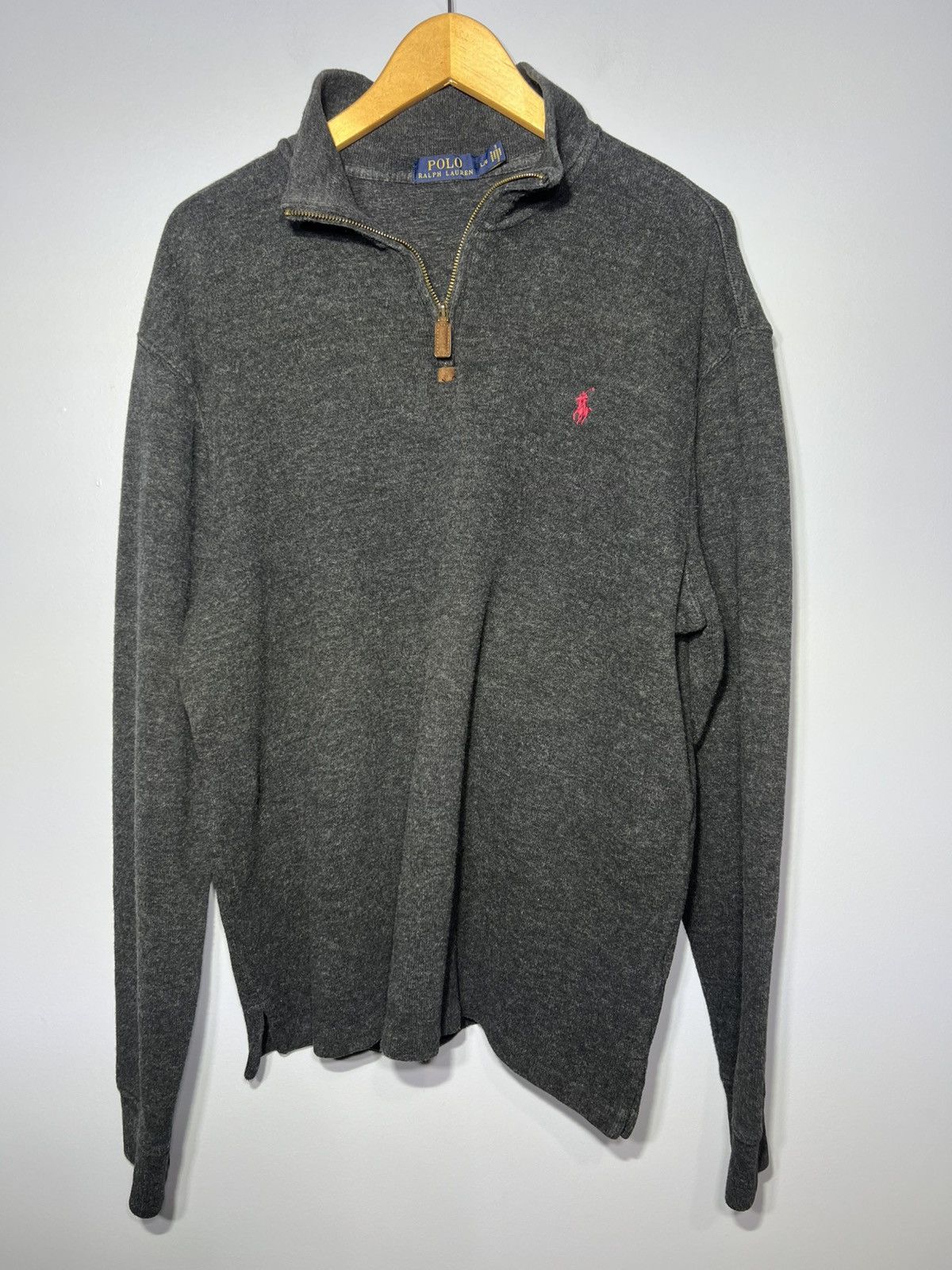 Polo Ralph Lauren Polo Ralph Lauren Sweater Men's Large Dark Gray Quarter Zip Size US L / EU 52-54 / 3 - 4 Thumbnail