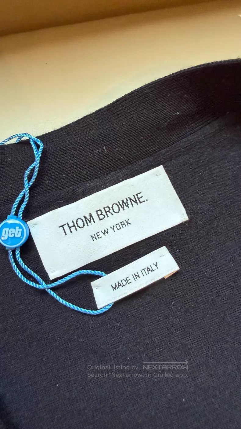 Thom Browne Thom Browne Dark Blue Wool Cardigan Size US L / EU 52-54 / 3 - 3 Thumbnail