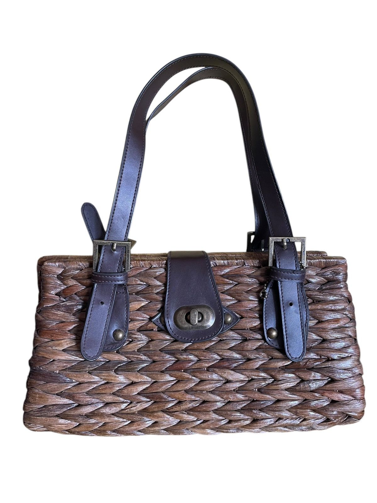 Vintage Vintage 70s / 80s rattan / bamboo basket bag handbag Size ONE SIZE - 1 Thumbnail