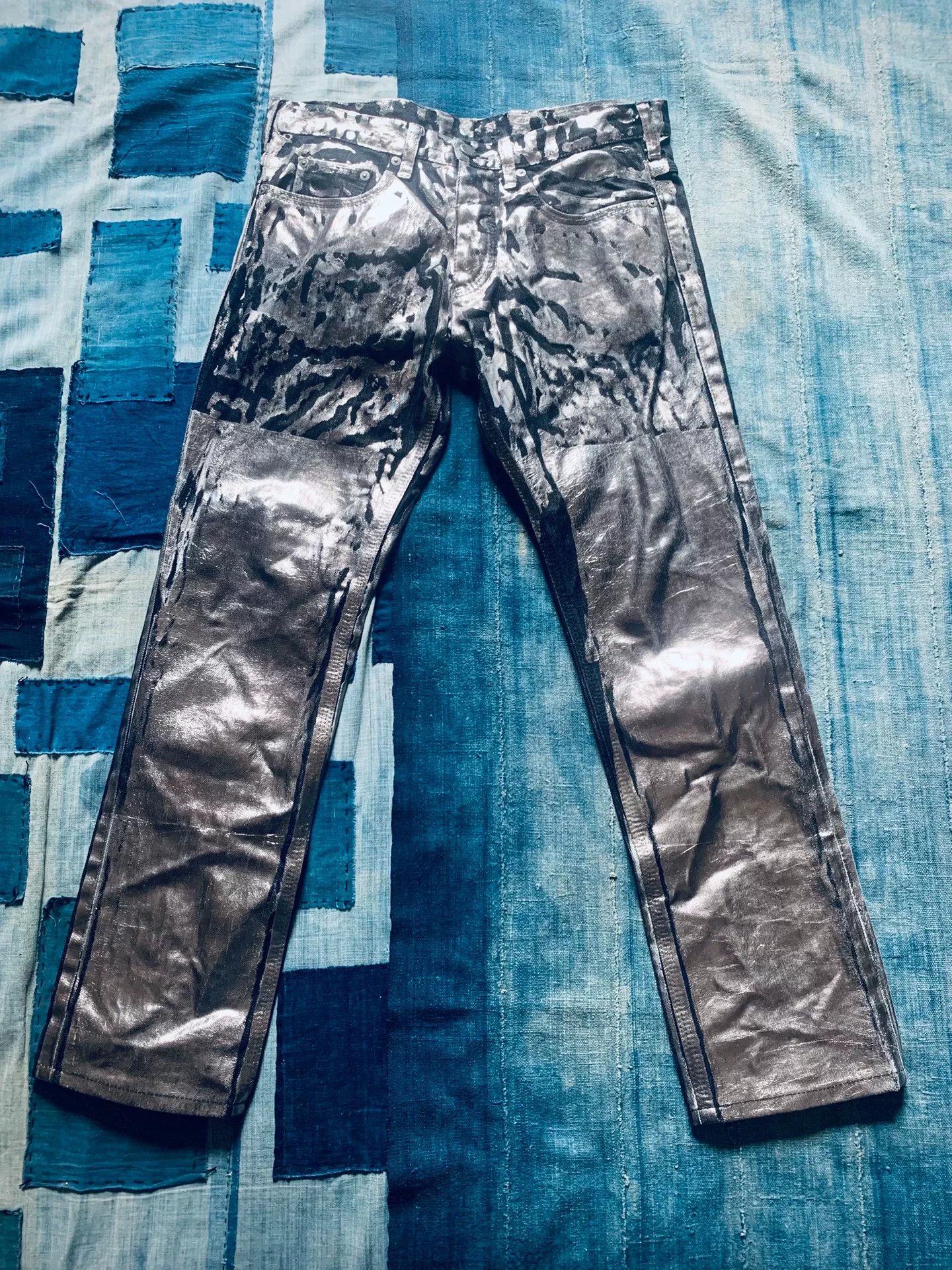 Neil Barrett Neil Barrett Silver Painted Black Jeans Size US 30 / EU 46 - 1 Thumbnail