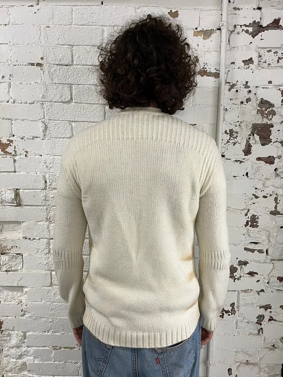 Just Cavalli 2000s Cavalli Cream Faded Wool Sweater Size US M / EU 48-50 / 2 - 3 Thumbnail