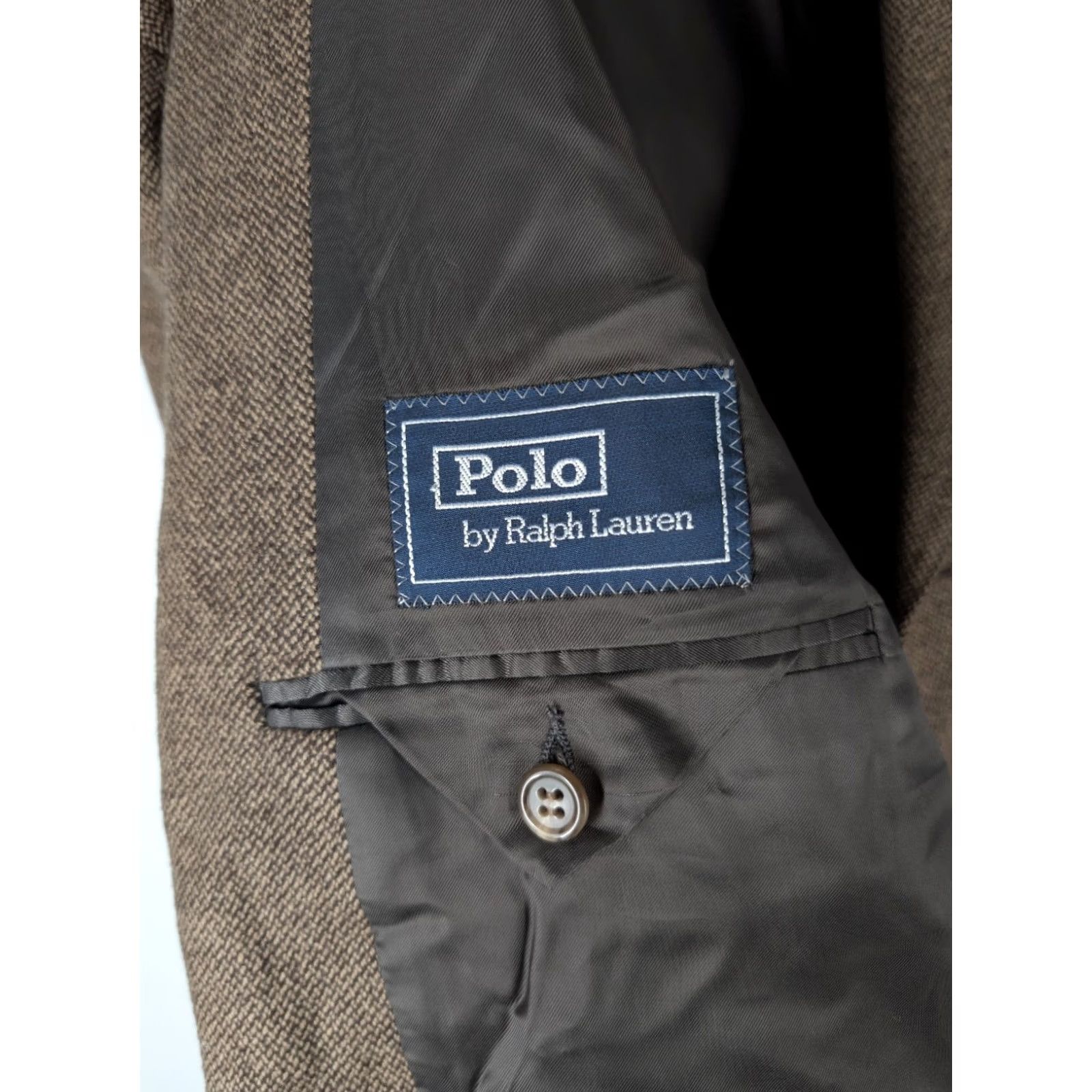 Polo Ralph Lauren VINTAGE Polo Ralph Lauren Blazer Mens 46 Brown Tweed Cashmere Wool Four-Button Three-Button Sport Coat Italy Collection Jacket Size US XXL / EU 58 / 5 - 6 Thumbnail