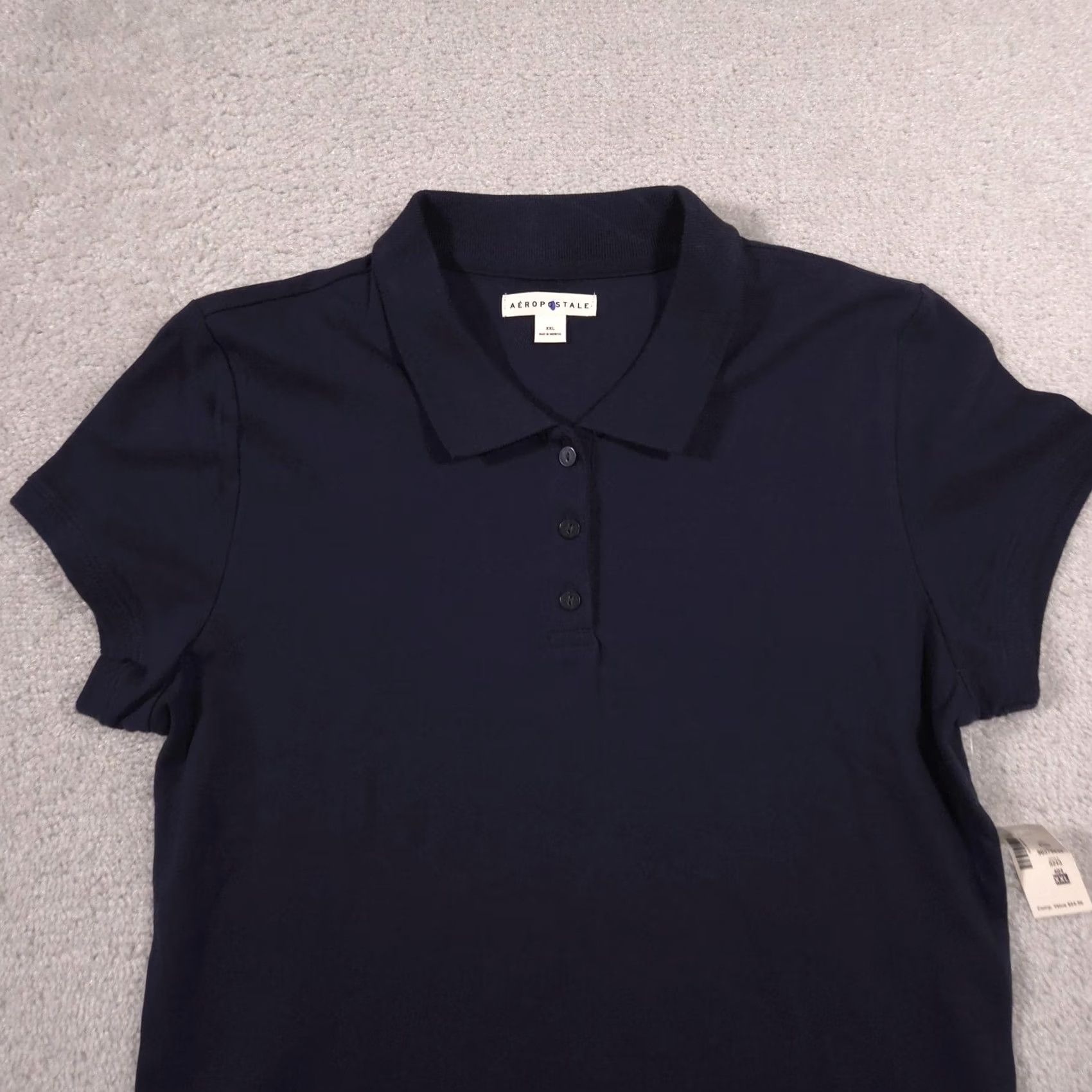 Vintage Aéropostale Polo Shirt Womens Jr XXL Blue Collared Short Sleeve Basic Knit Top Shirt Womens Jr XXL Blue Polo Short Sleeve Collared Knit Top Size XXL / US 16-18 / IT 52-54 - 3 Thumbnail