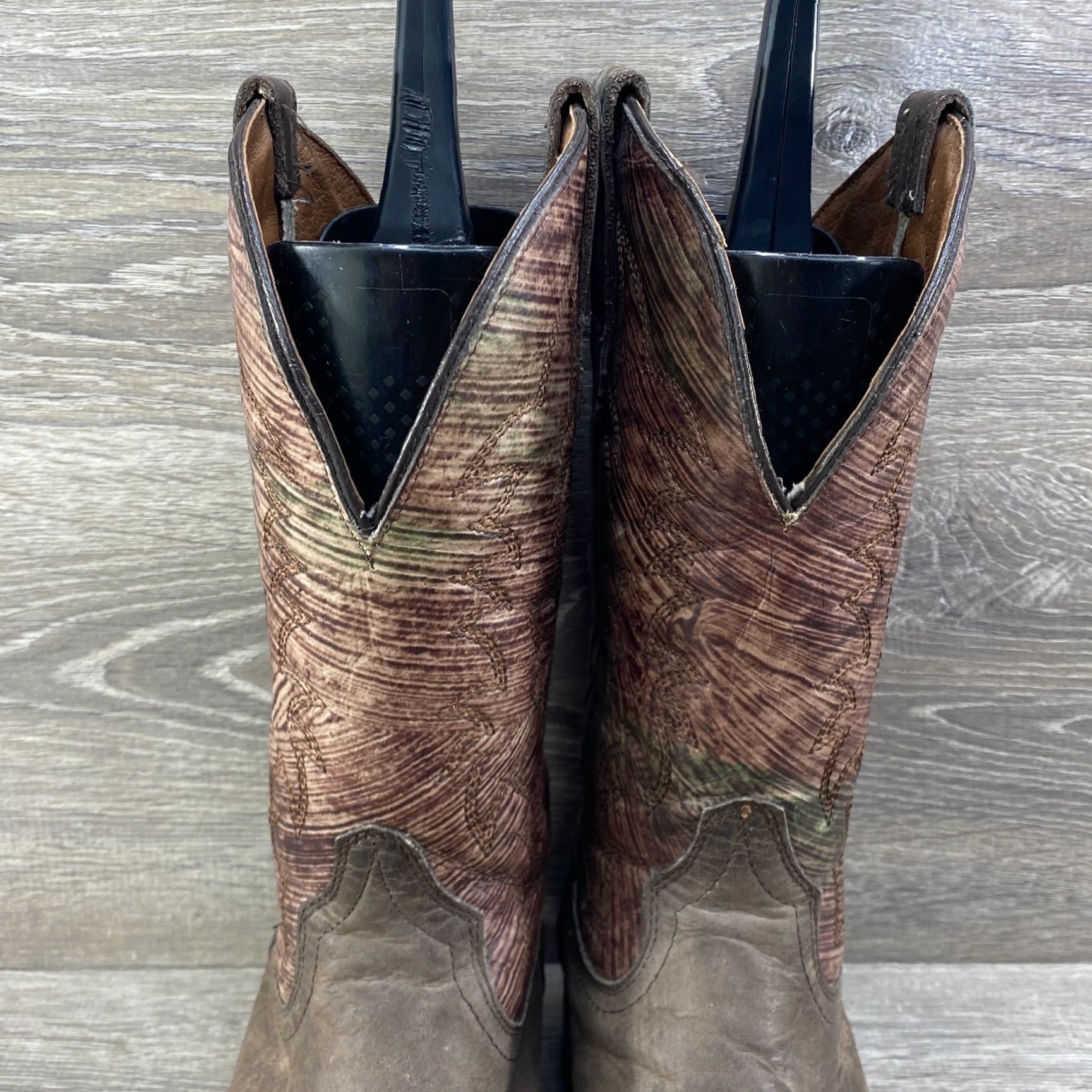 Vintage Circle G Men's 7.5 D Brown Leather Square Toe Cowboy Western Boots Distressed Size US 8 / EU 41 - 5 Thumbnail