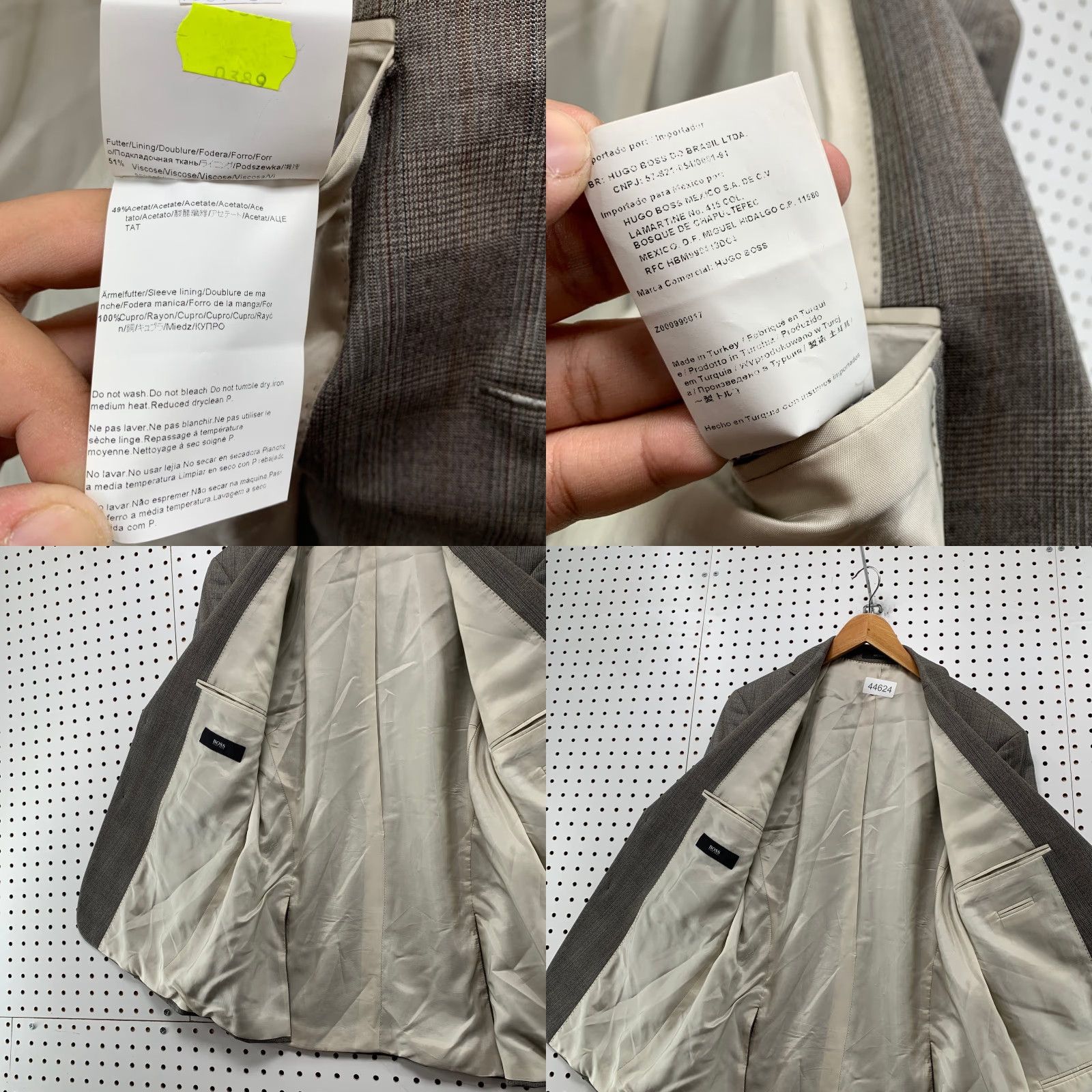 Hugo Boss HUGO BOSS BOSS Wool Blazer Mens Size 38S 38 2 Button Gray Glen Plaid Business Size 38R - 8 Thumbnail