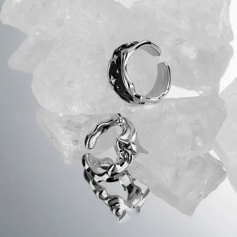 Other 2pcs Stars Irregular Punk Ring Rock Gothic Size ONE SIZE - 6 Thumbnail