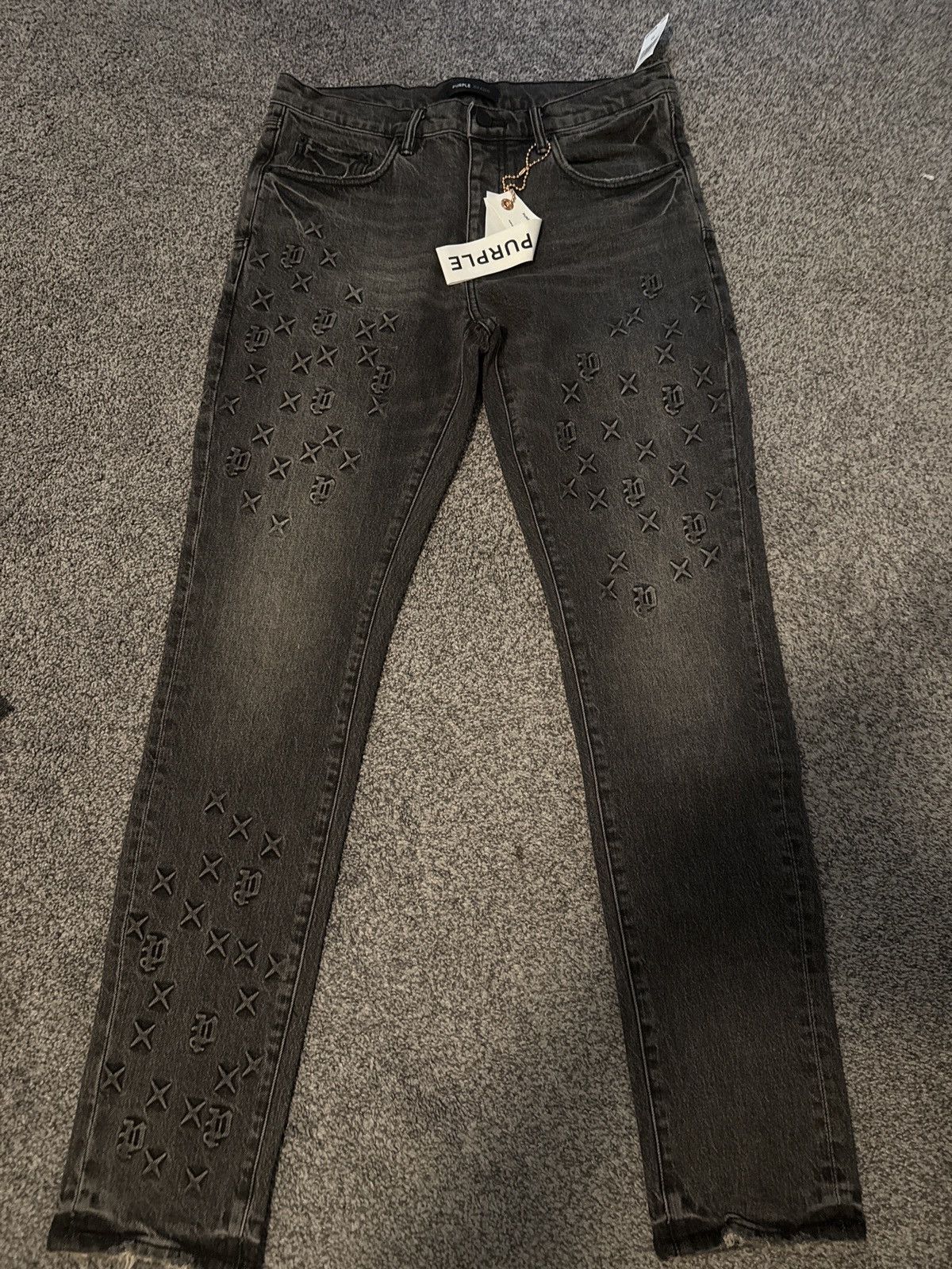 Purple BNWT Purple Monogram Denim sz 33 Size US 33 - 2 Thumbnail