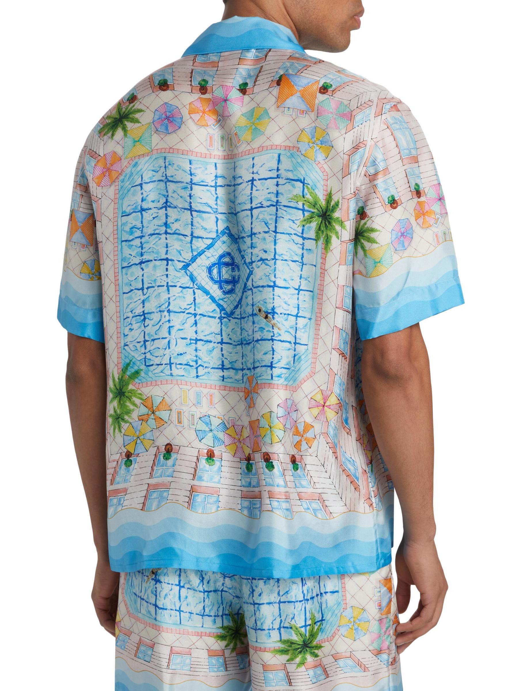 Casablanca os11x0725 The Dive Graphic Silk Camp Shirt in Multicolor Size US M / EU 48-50 / 2 - 4 Thumbnail