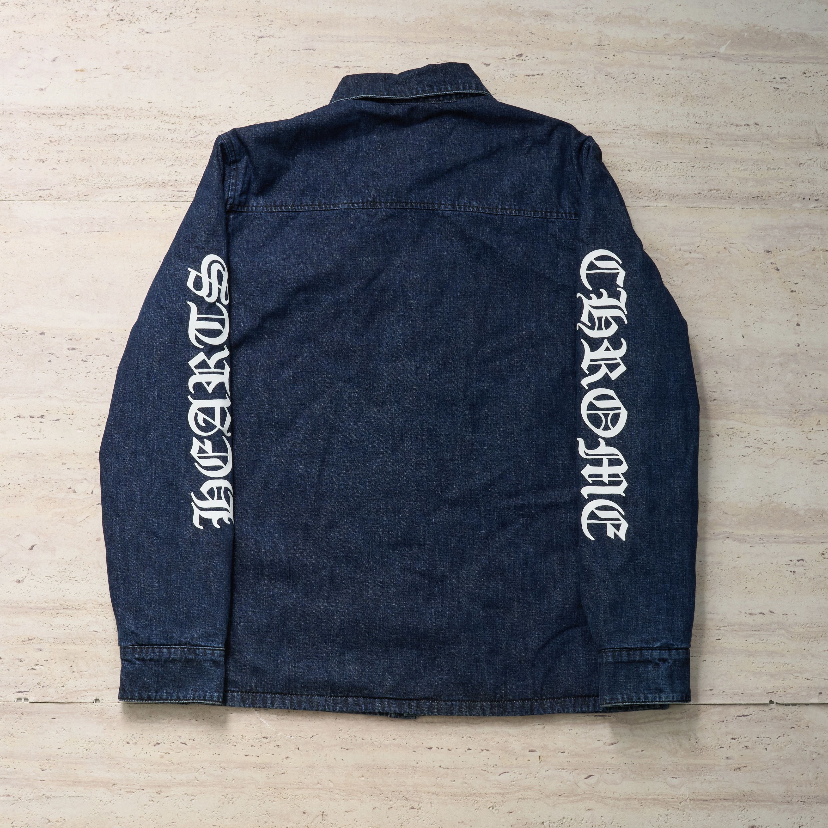 Chrome Hearts Chrome Hearts Blue & White Script Padded Denim Jacket Size US L / EU 52-54 / 3 - 8 Thumbnail