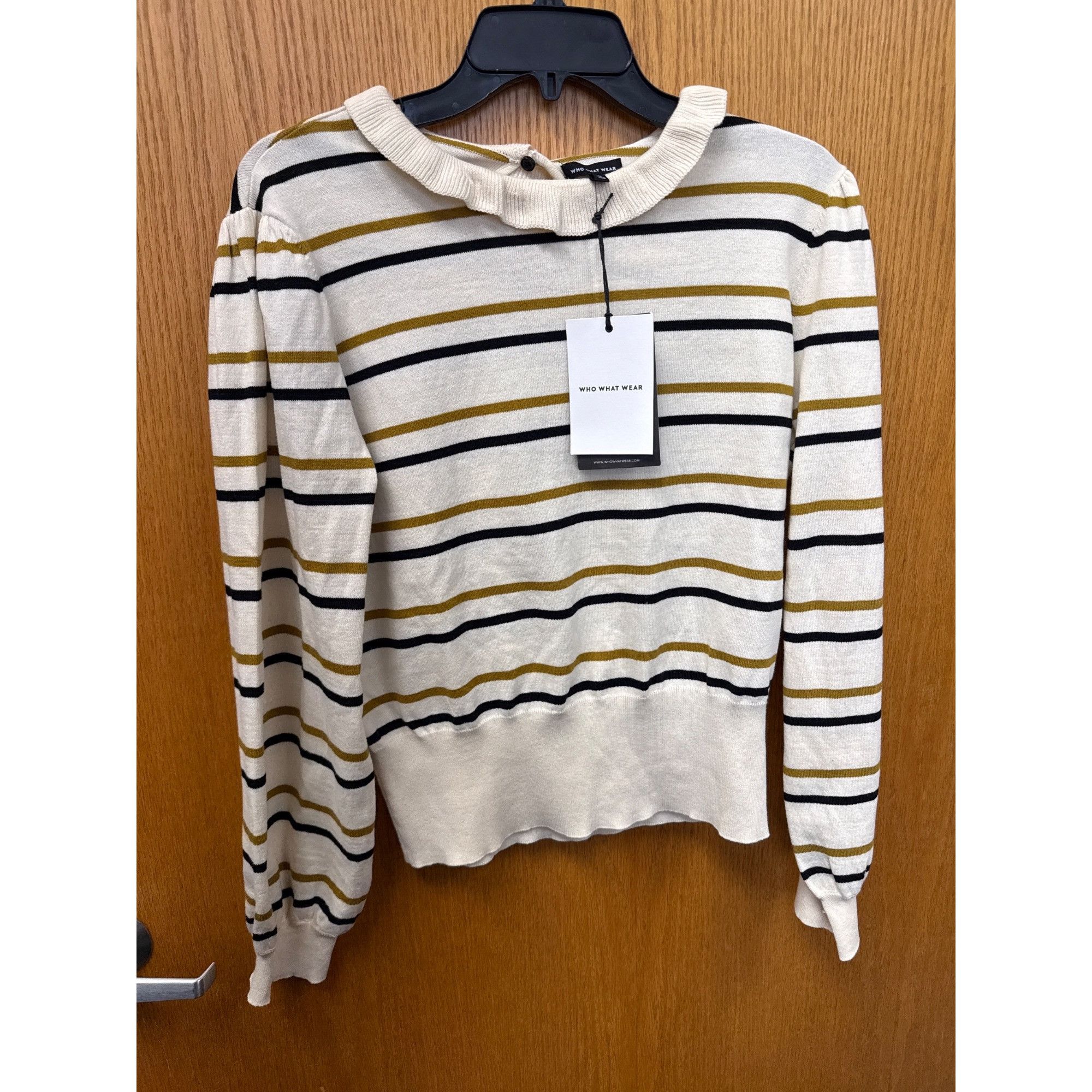 Other Women's High Neck Puover Sweater - Who What Wear™ Striped Size L / US 10 / IT 46 - 2 Thumbnail