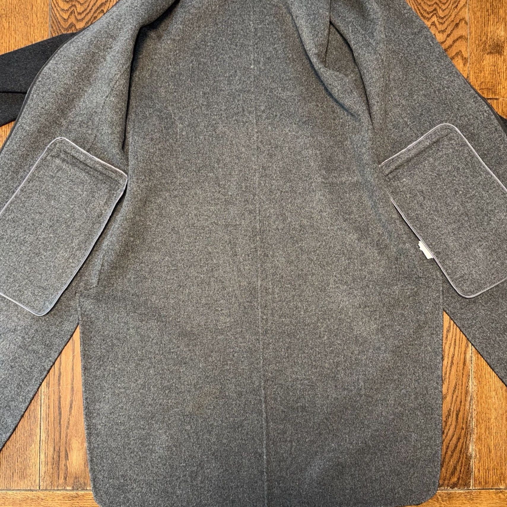 Vince Vince Wool Blend Long Coat Women L Black Full Zip Side Slits Wool Long Coat Ladies Regular Fit Size L / US 10 / IT 46 - 5 Thumbnail