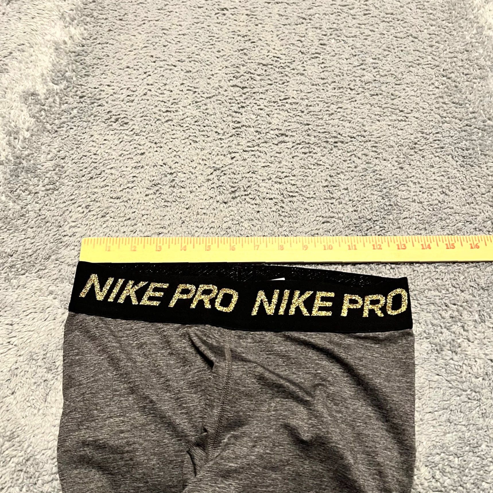 Nike Nike Pro Leggings Pants Womens Small Gray Gold Ankle Full Length Leggings S Womens Size 28" / US 6 / IT 42 - 6 Thumbnail