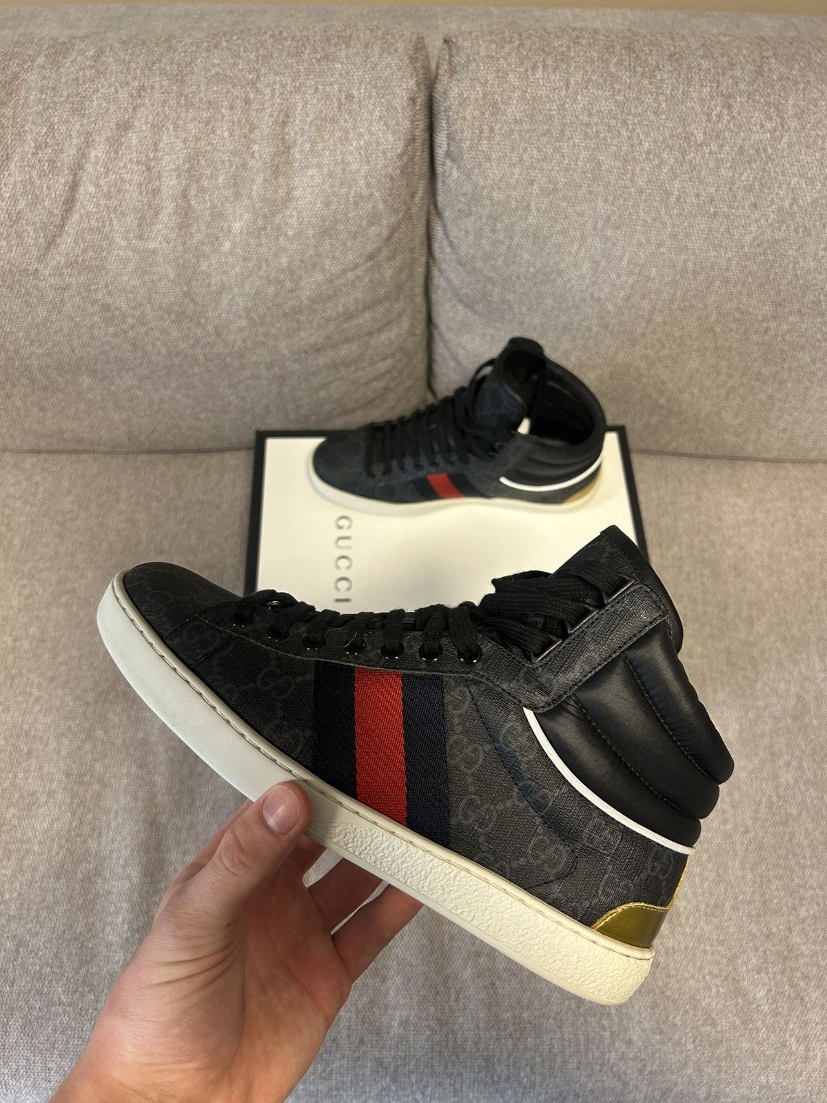 Gucci Gucci Ace GG High Top Size US 6 / EU 39 - 2 Thumbnail